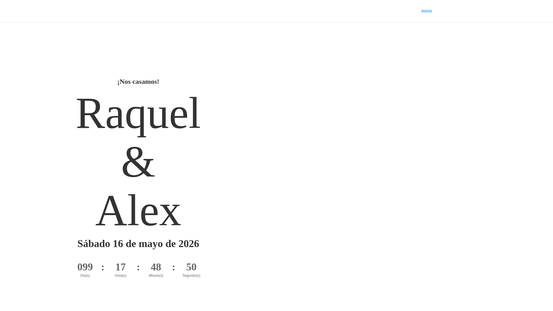 website screenshot of https://raquelyalexday.es/