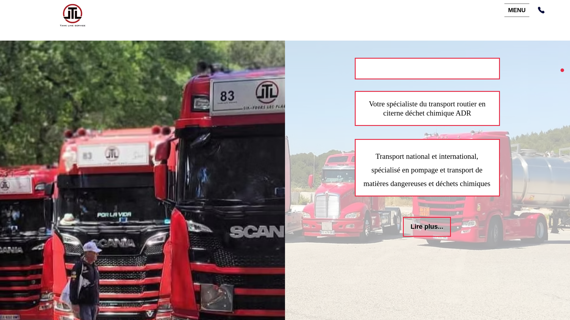 website screenshot of https://jtl-transports.fr