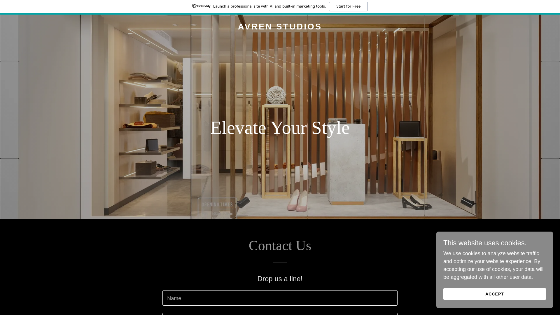 website screenshot of https://avrenstudios.com/