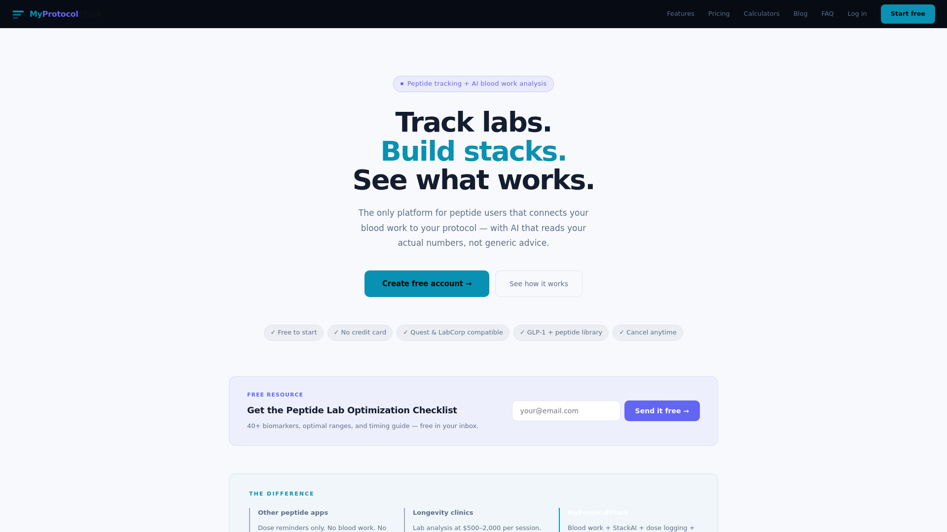 website screenshot of https://myprotocolstack.com/