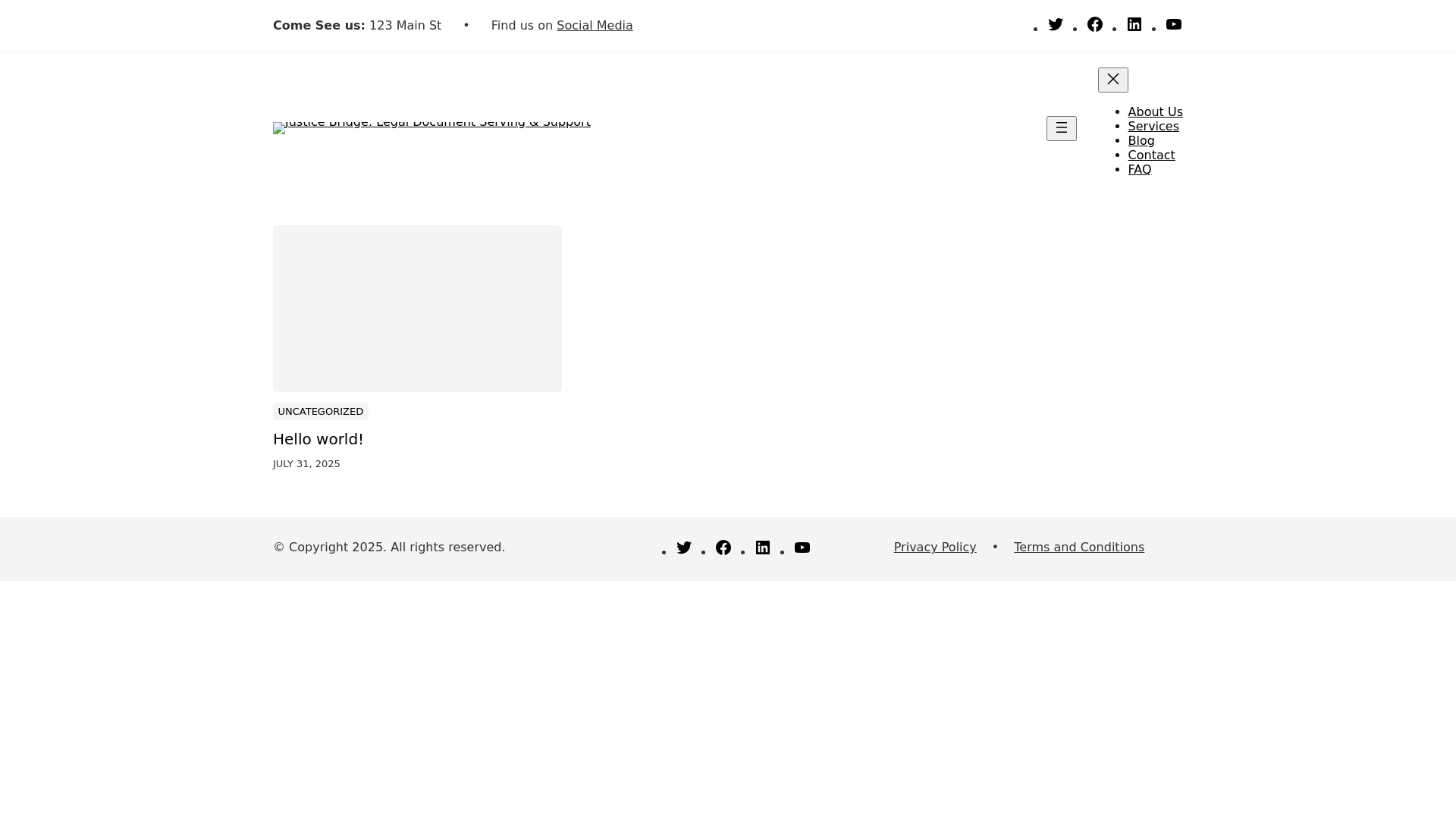 website screenshot of https://justicebridge.ca/
