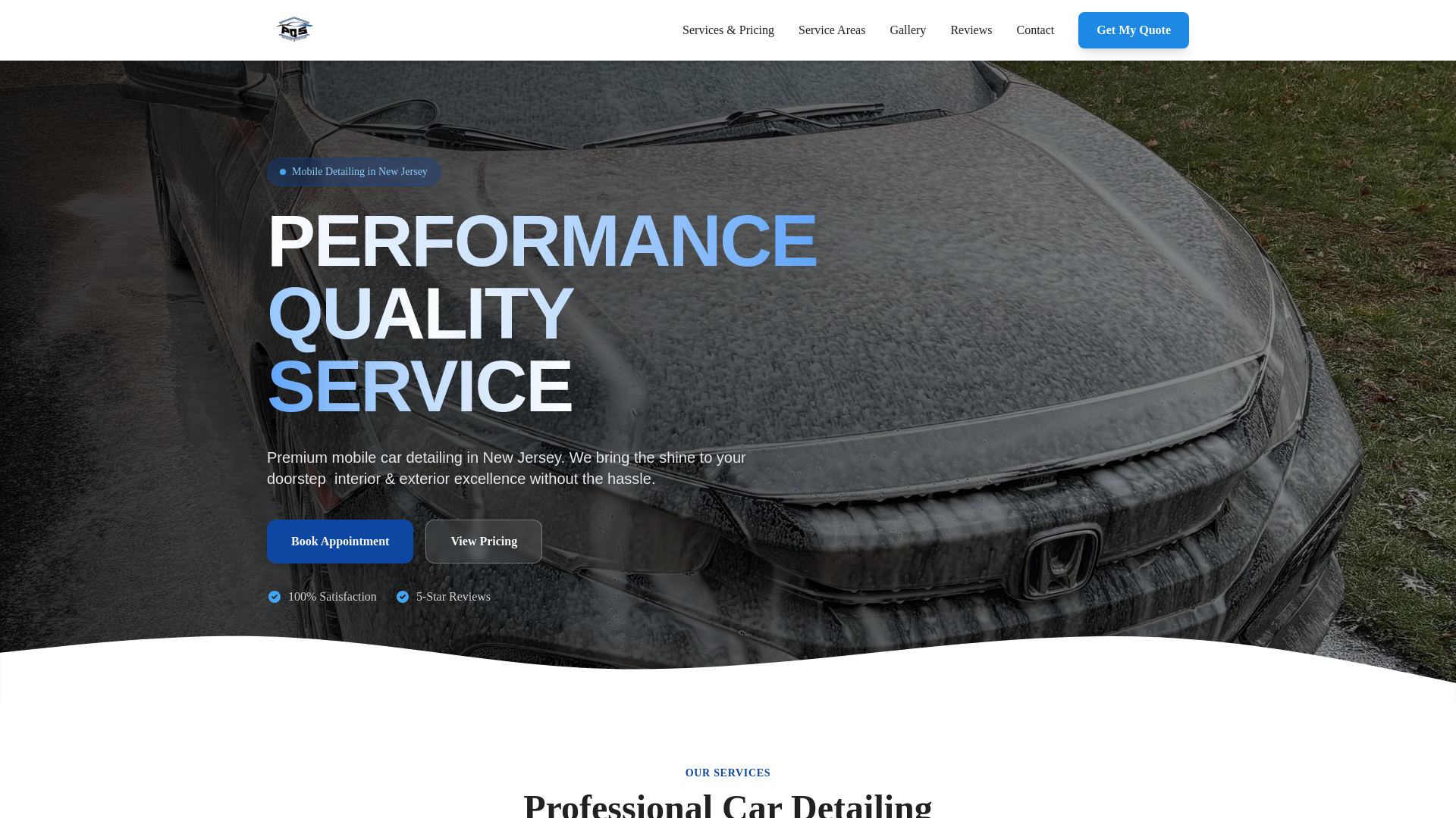 website screenshot of https://pqsdetailz.com