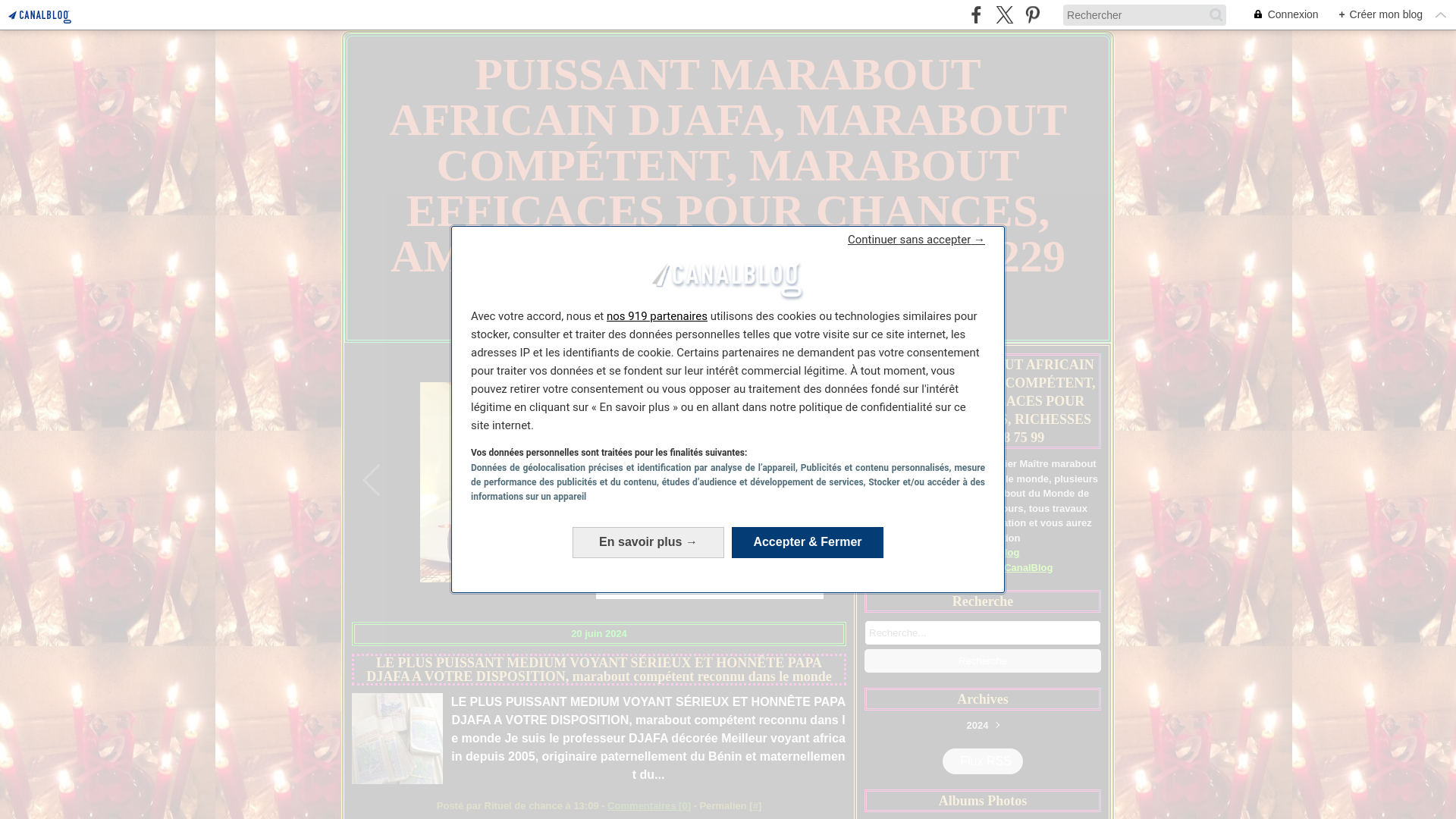website screenshot of https://meilleur-marabout-voyant-djafa.com/