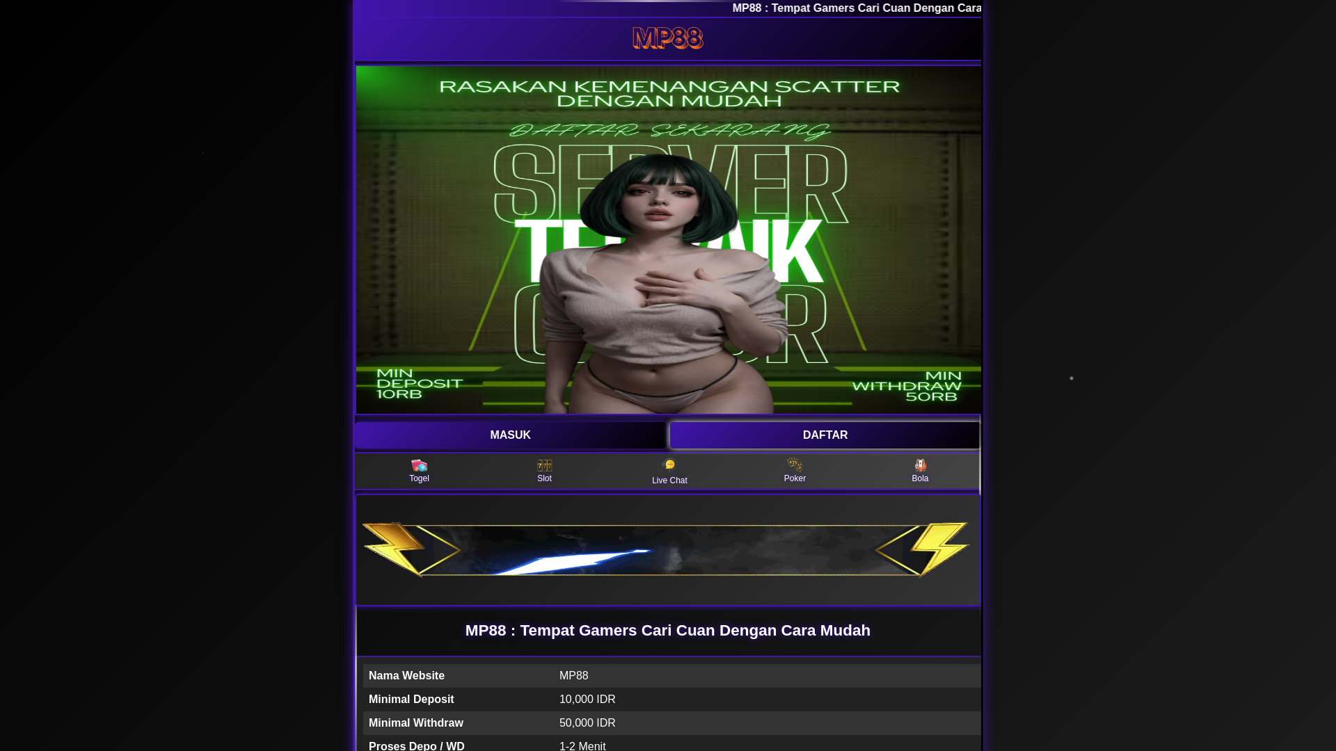 website screenshot of https://mp88tempatmantep.pages.dev/