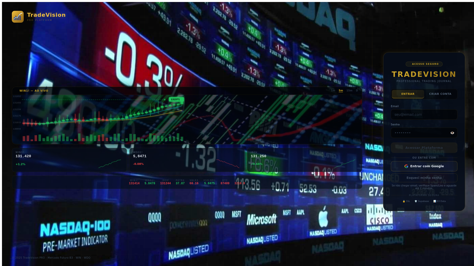 website screenshot of https://tradevisionzkt.com.br/