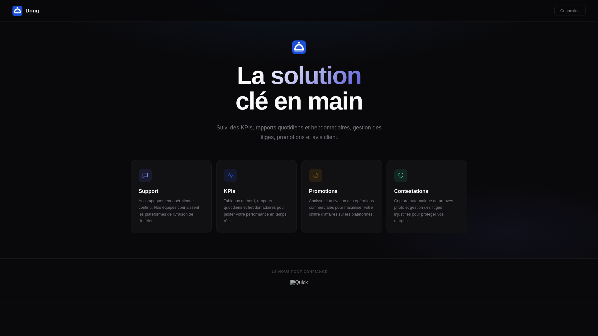 website screenshot of https://getdring.com