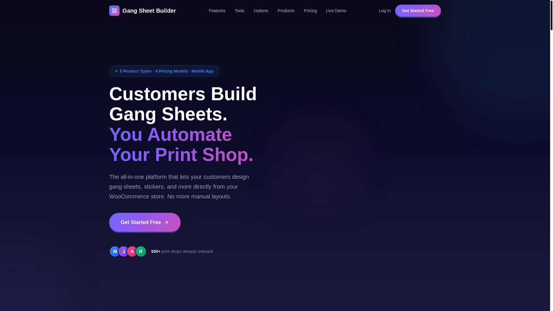 website screenshot of https://thegangsheetbuilder.com/