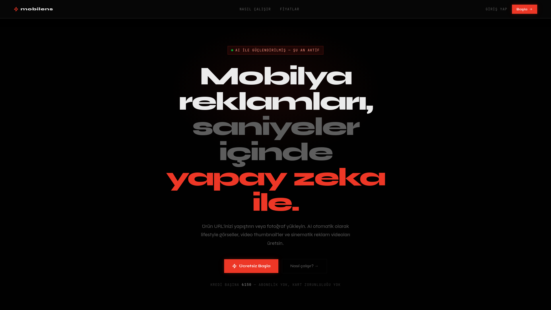 website screenshot of https://mobilens.com.tr/