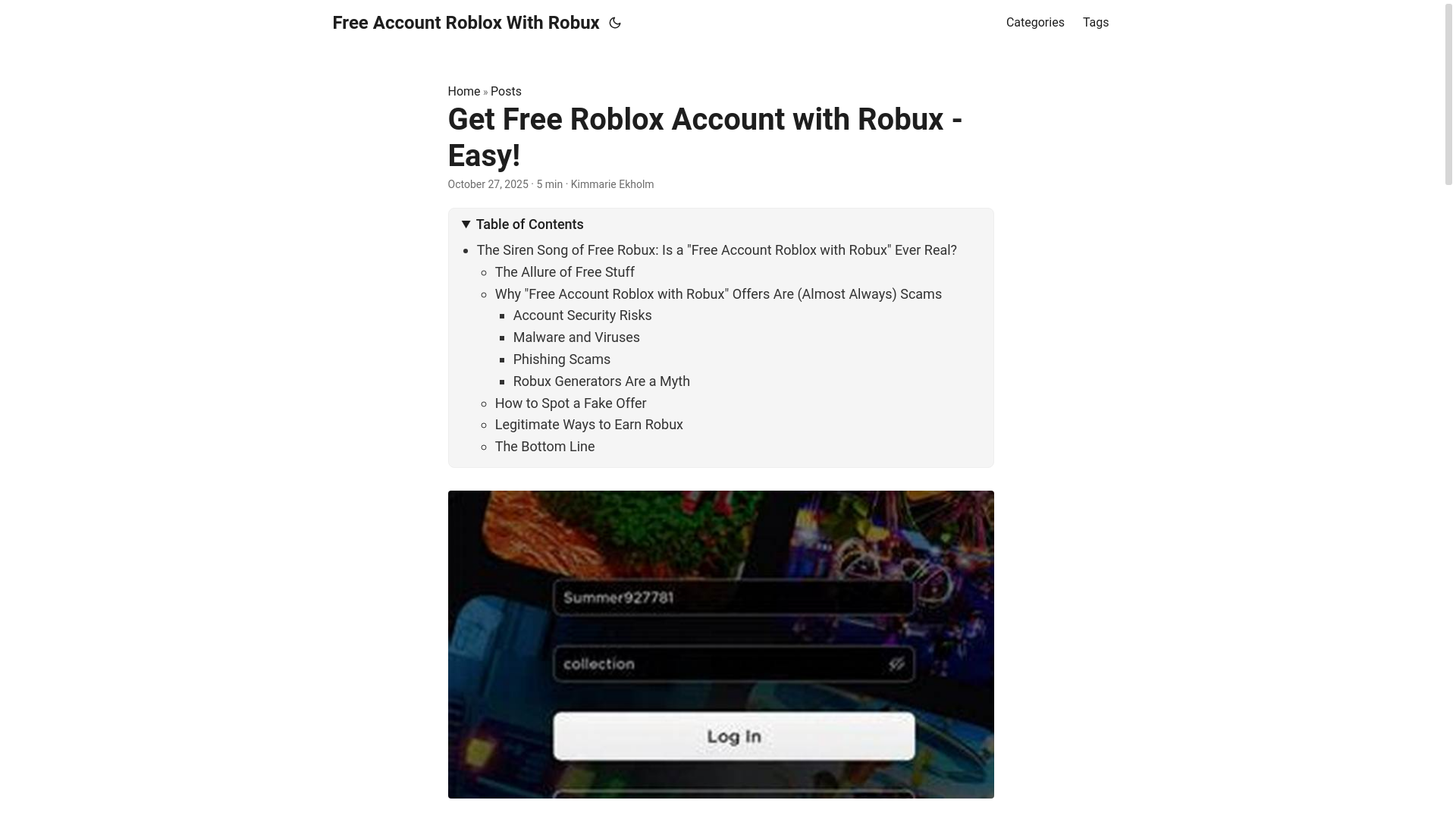 website screenshot of https://free-account-roblox-with-robux.pages.dev/