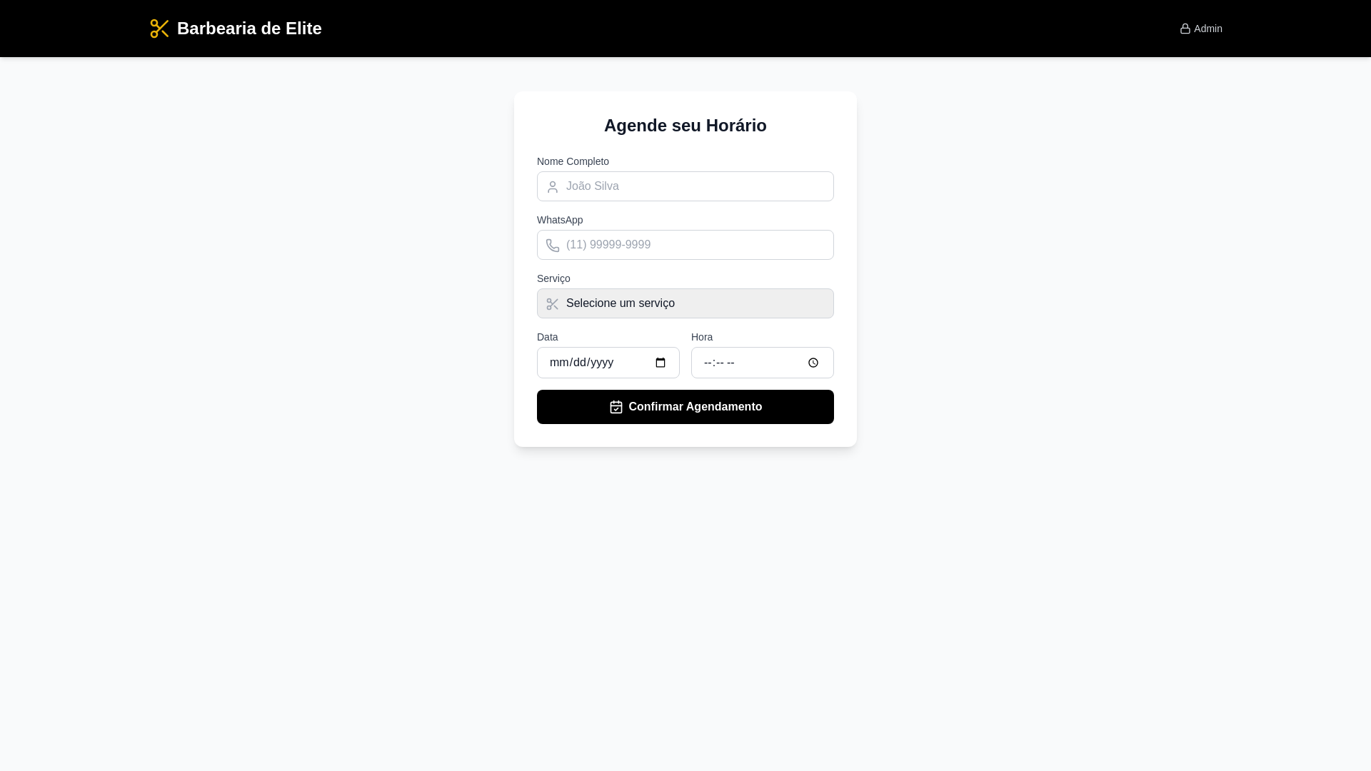 website screenshot of https://agenda-barbeiros.pages.dev/