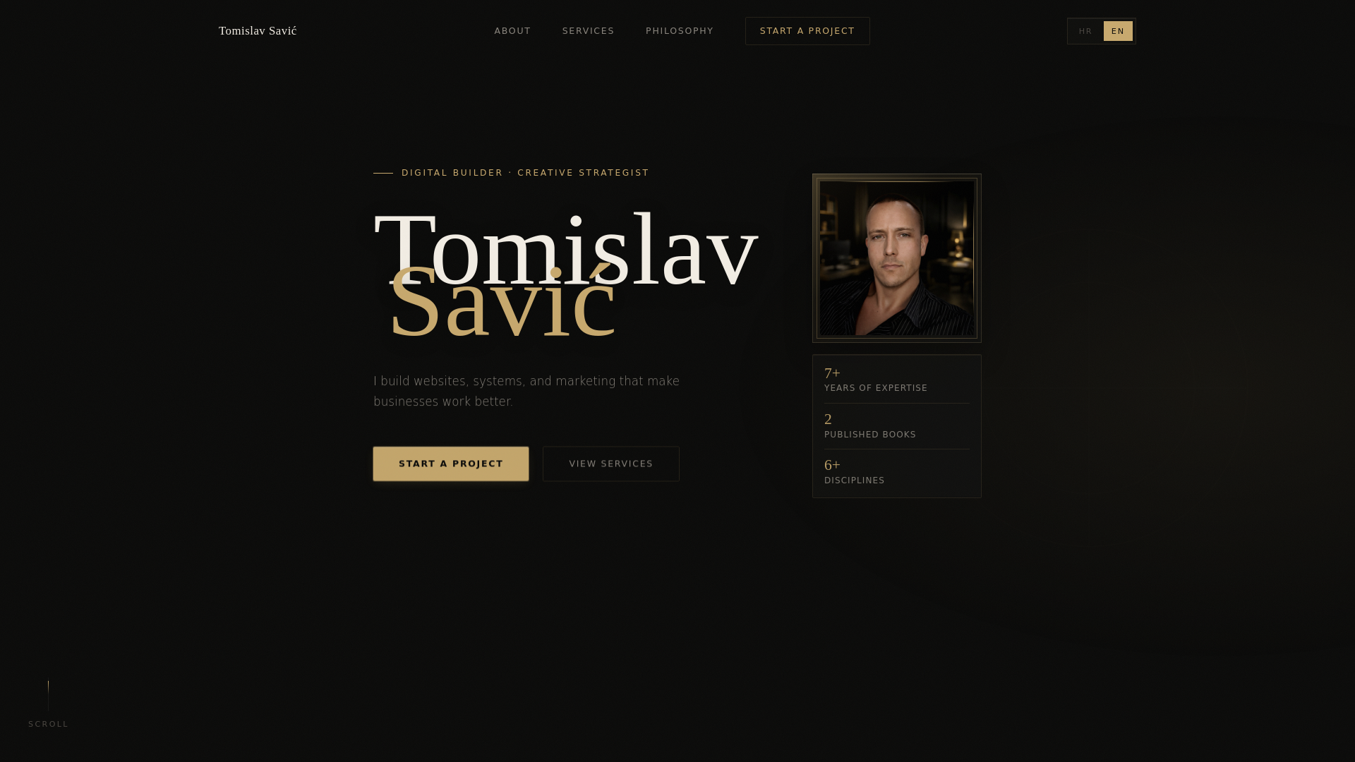 website screenshot of https://tomislavsavic.pages.dev/