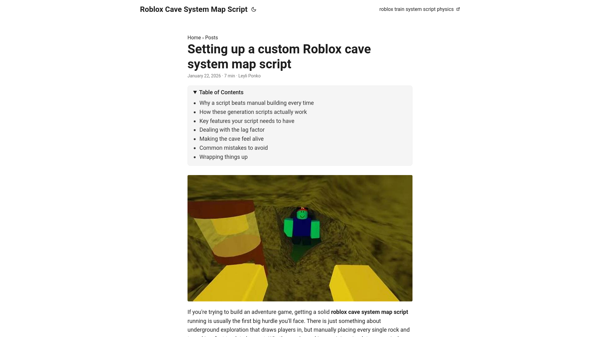 website screenshot of https://roblox-cave-system-map-script.pages.dev/
