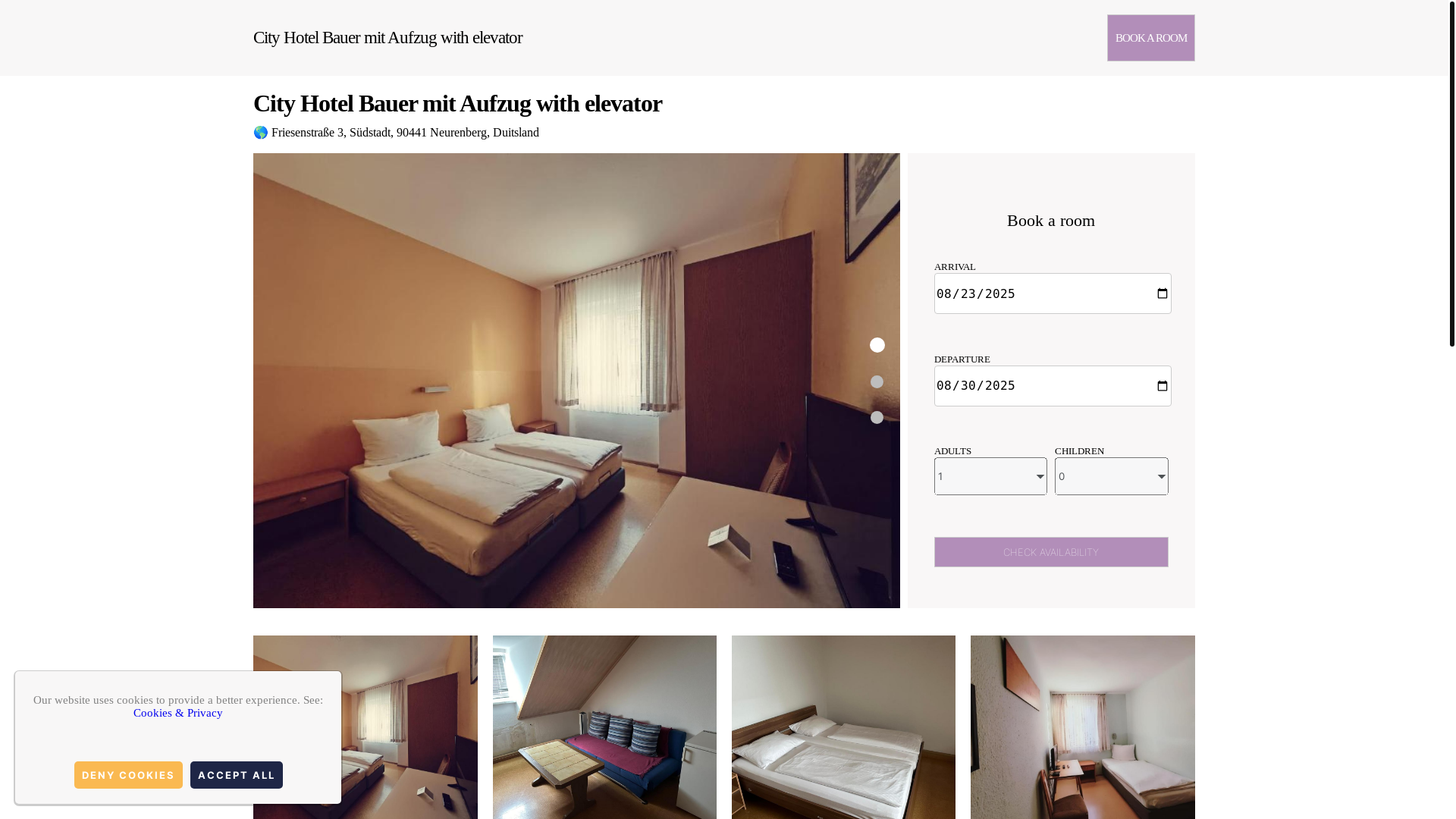 website screenshot of https://city-hotel-bauer.de/