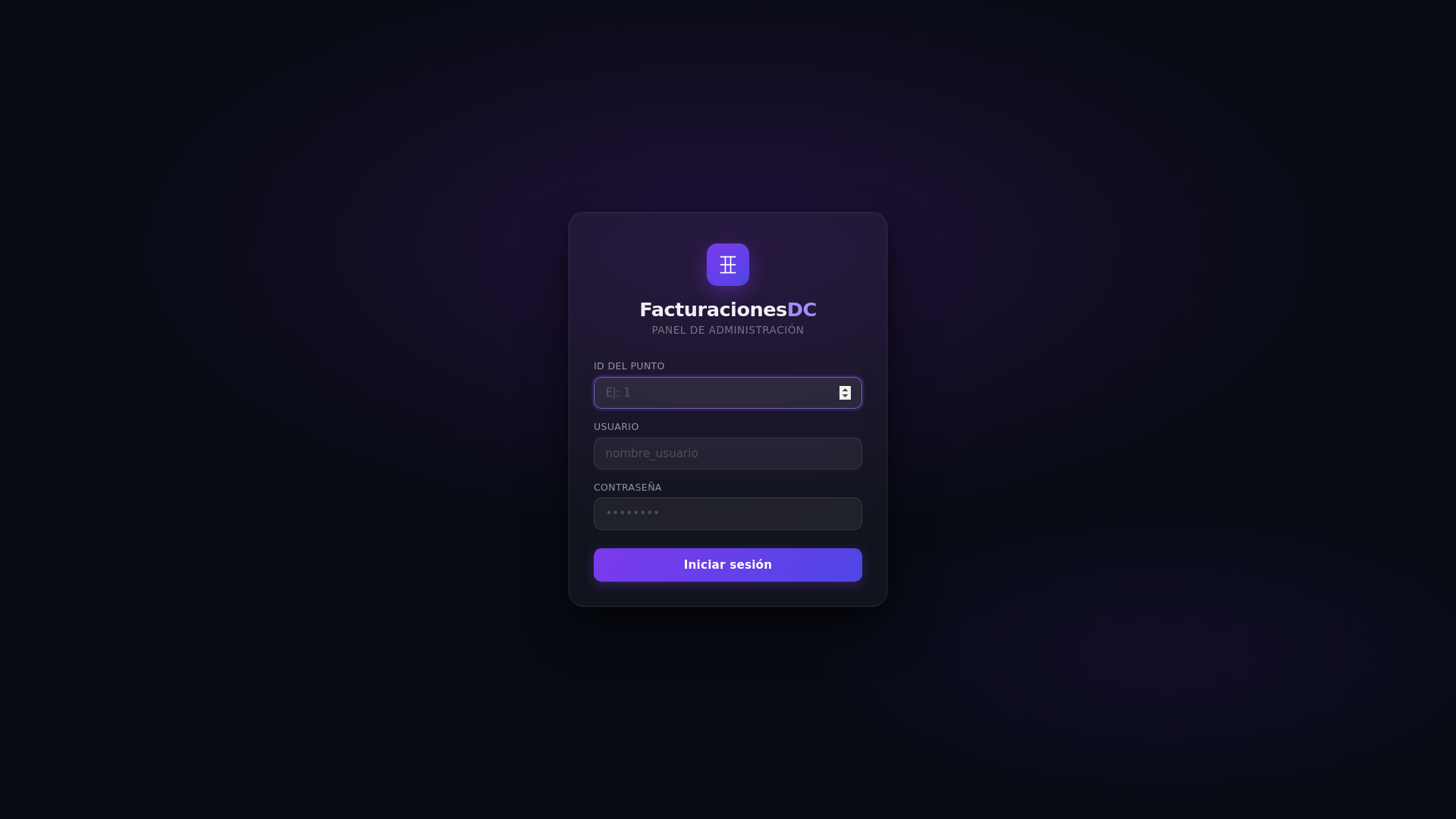 website screenshot of https://facturacionesdc.dev