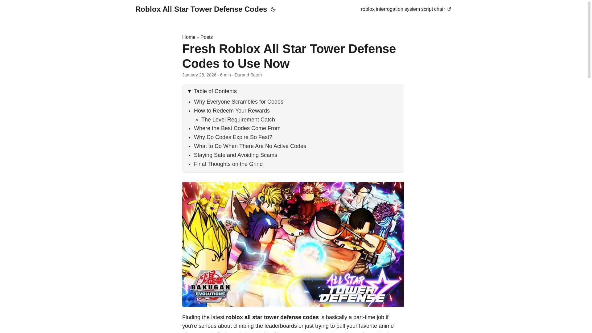 website screenshot of https://roblox-all-star-tower-defense-codes.pages.dev/