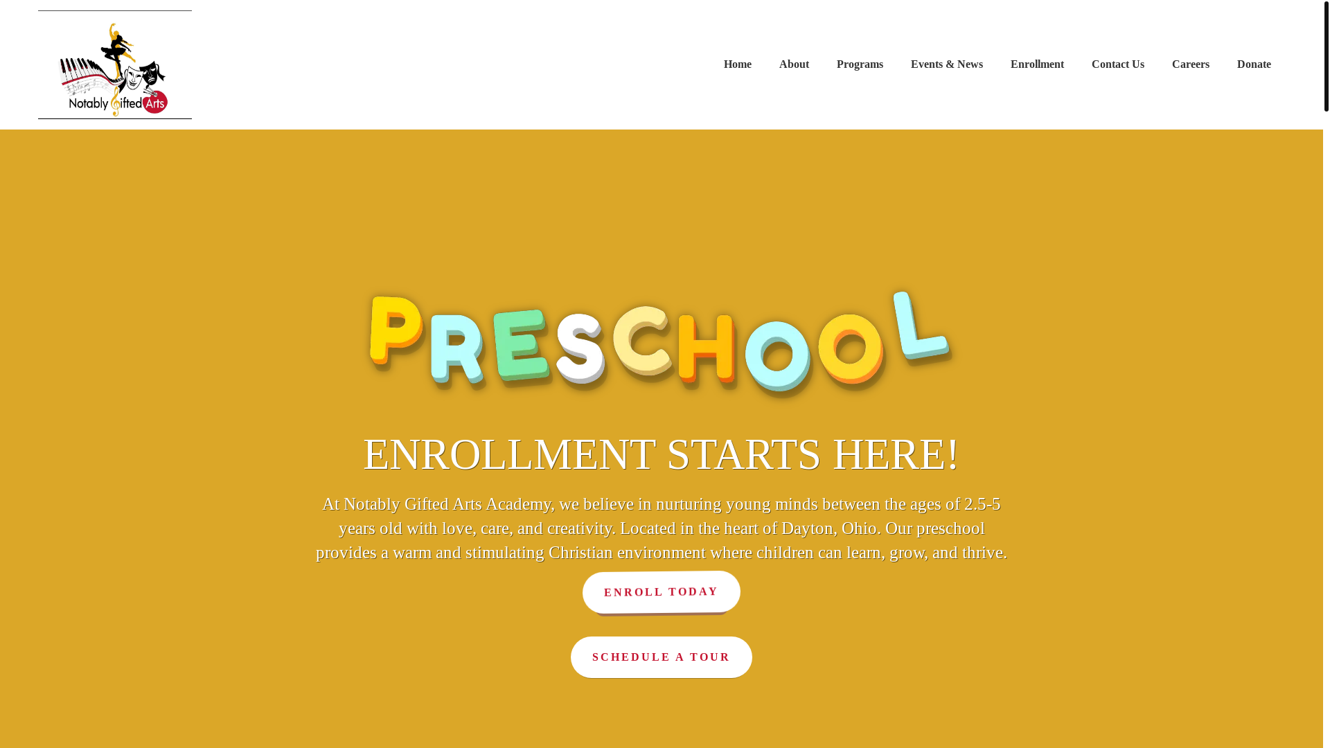website screenshot of https://ngaapreschool.org/