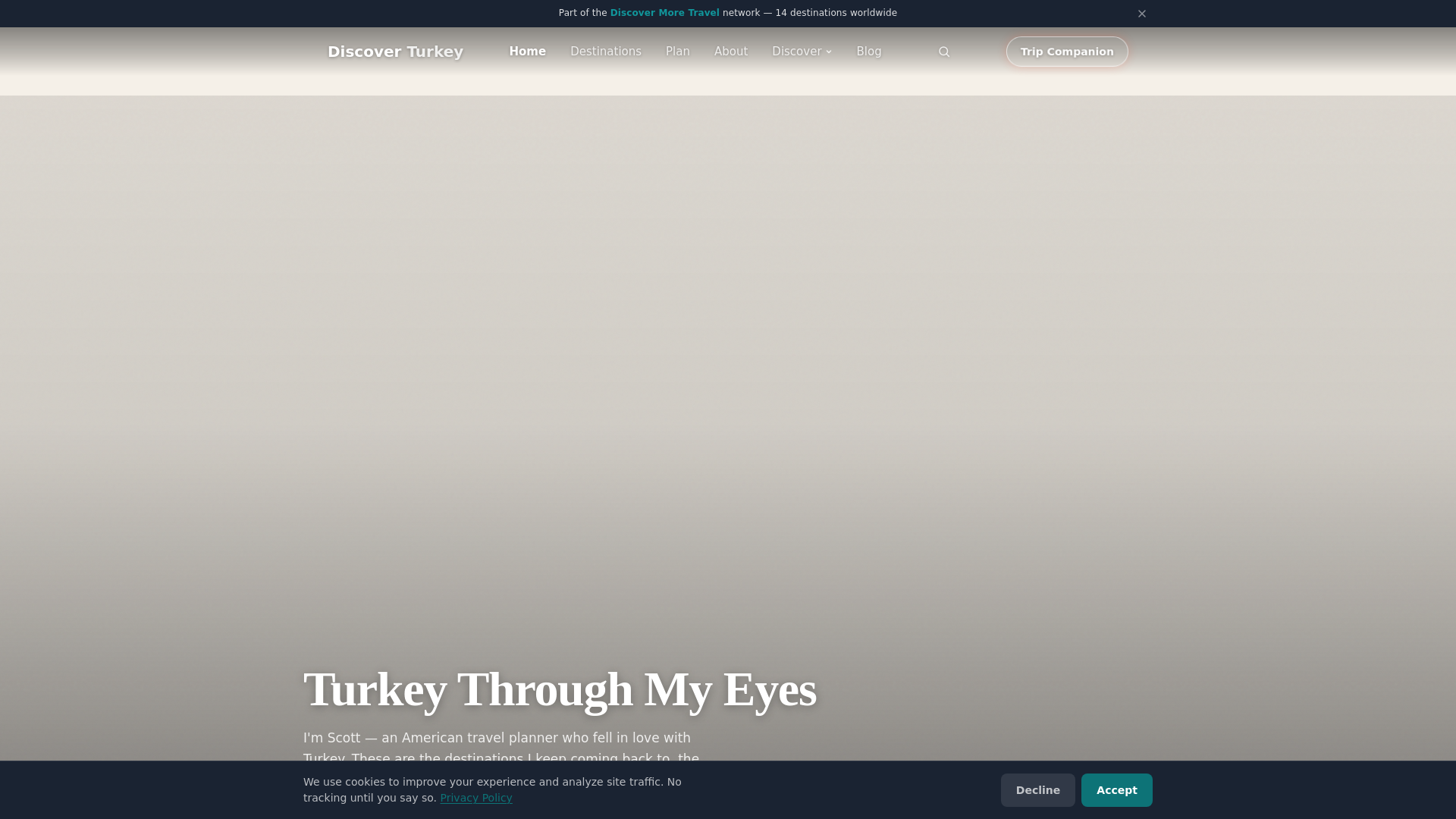 website screenshot of https://discovering-turkey.pages.dev/