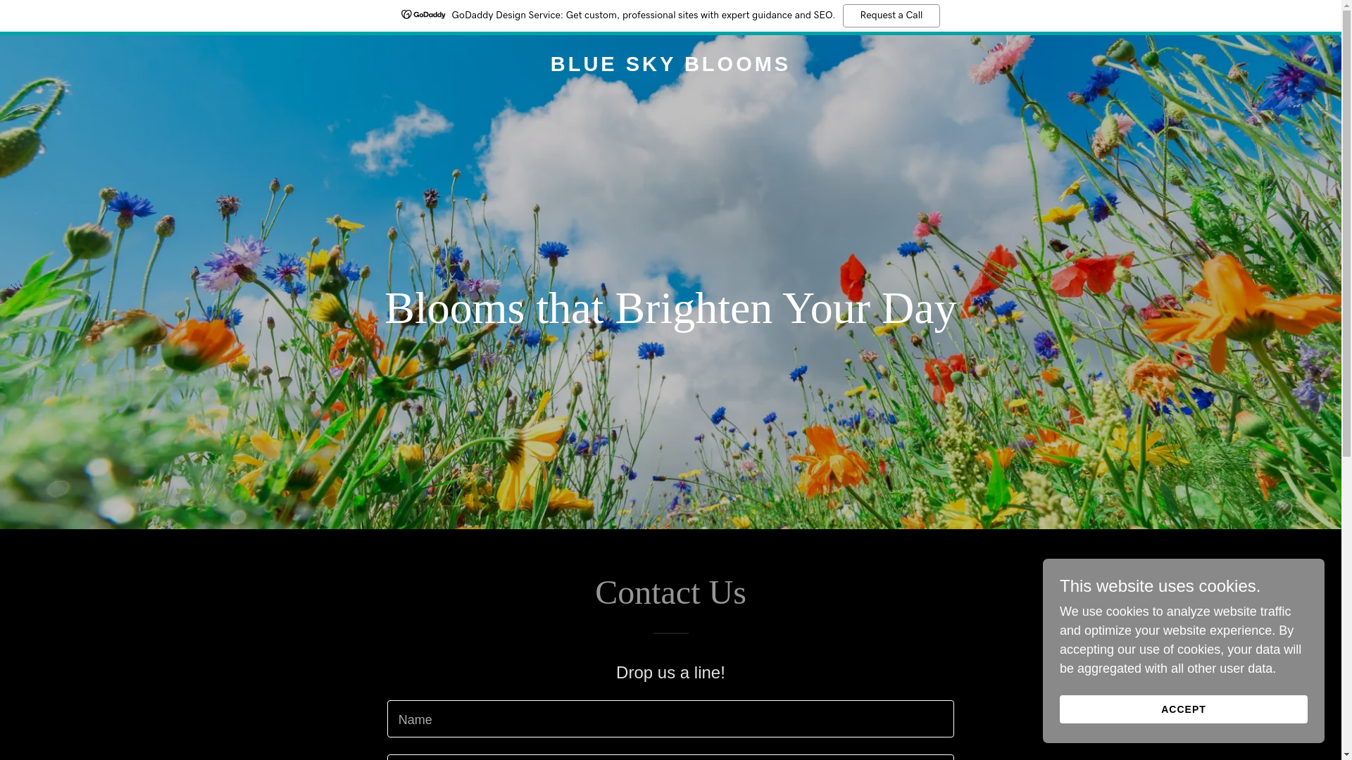 website screenshot of https://bluesky-blooms.com/