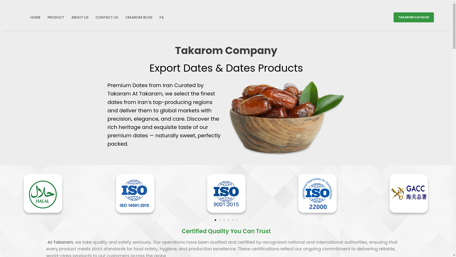 website screenshot of https://takarom.com/