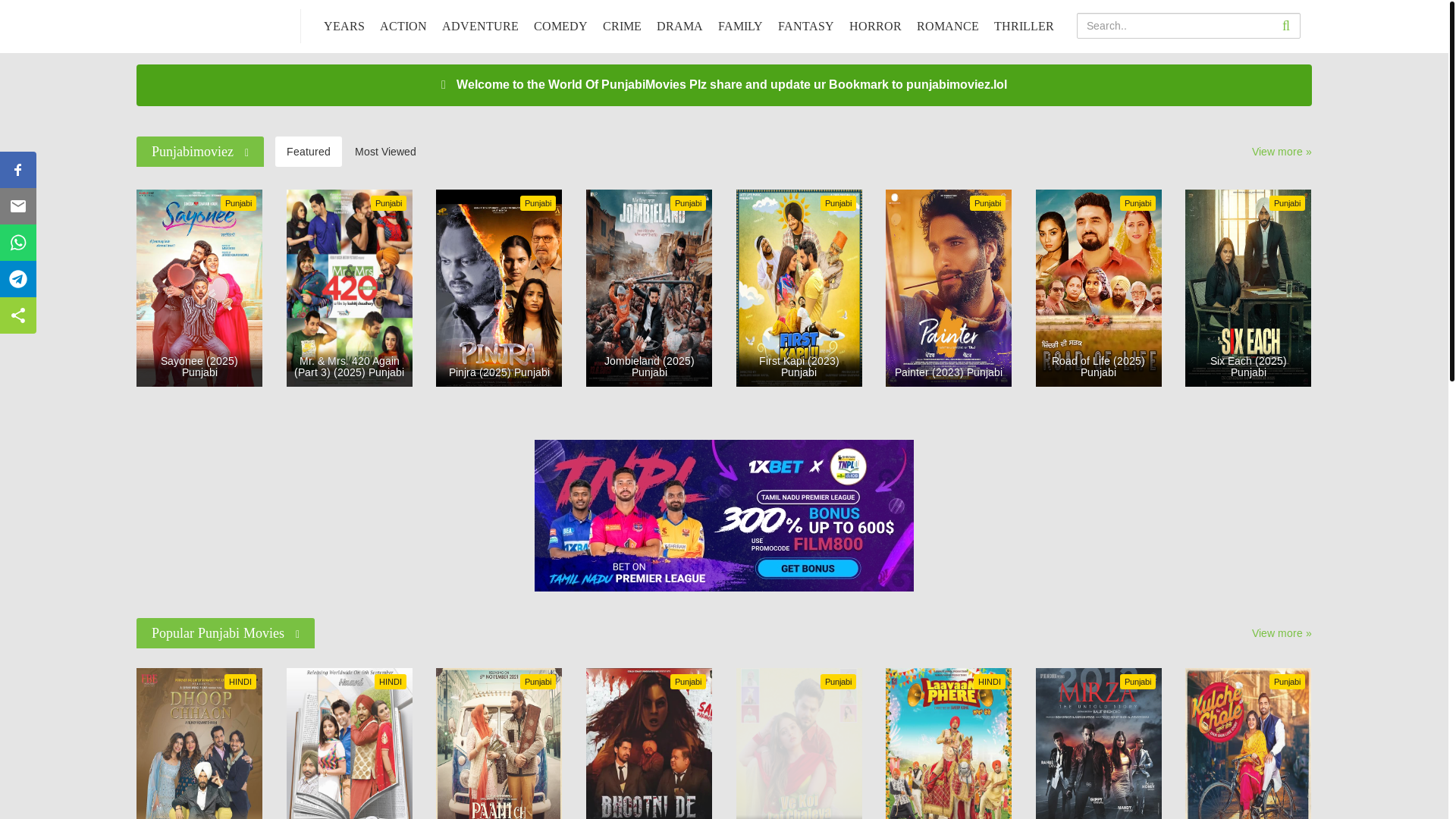 website screenshot of https://punjabimoviez.online/