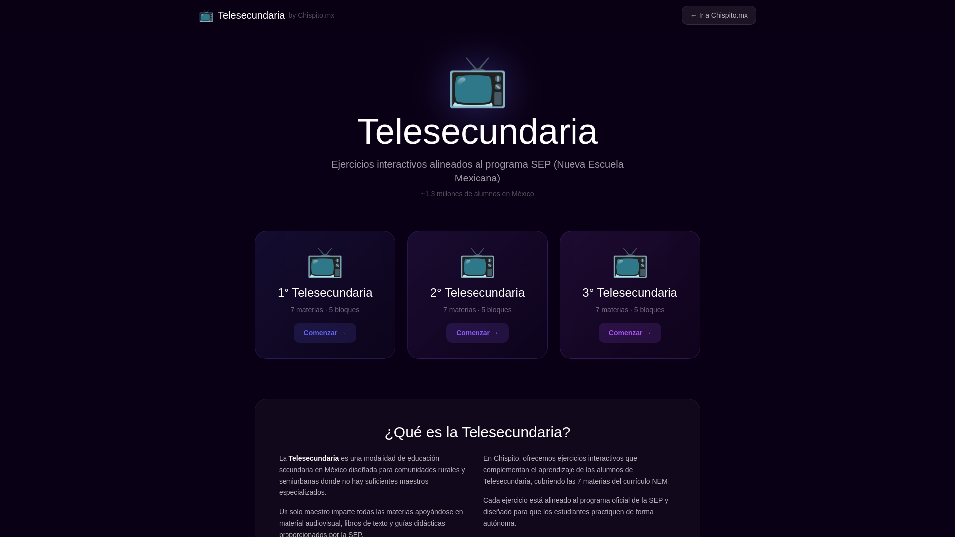 website screenshot of https://chispito-telesecundaria.pages.dev/