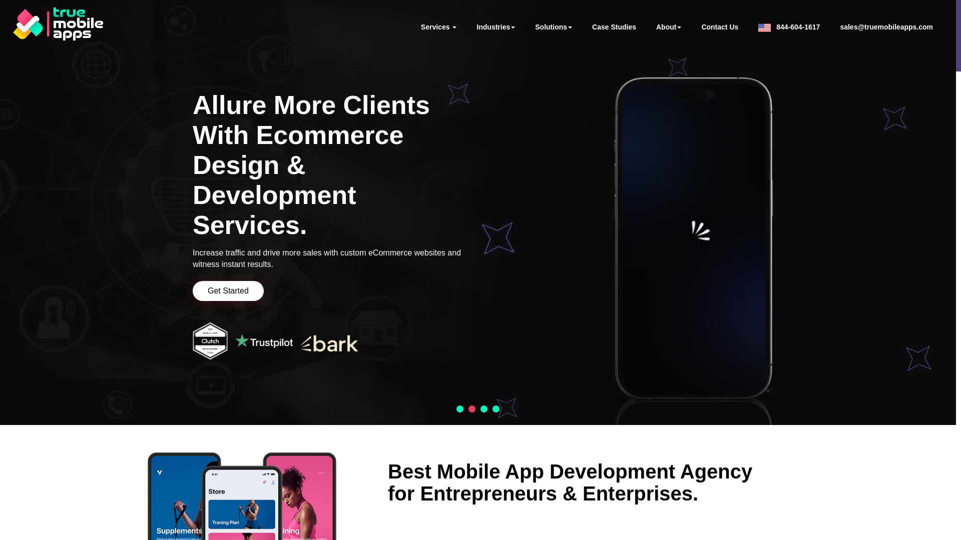 website screenshot of https://truemobilecreatives.online/