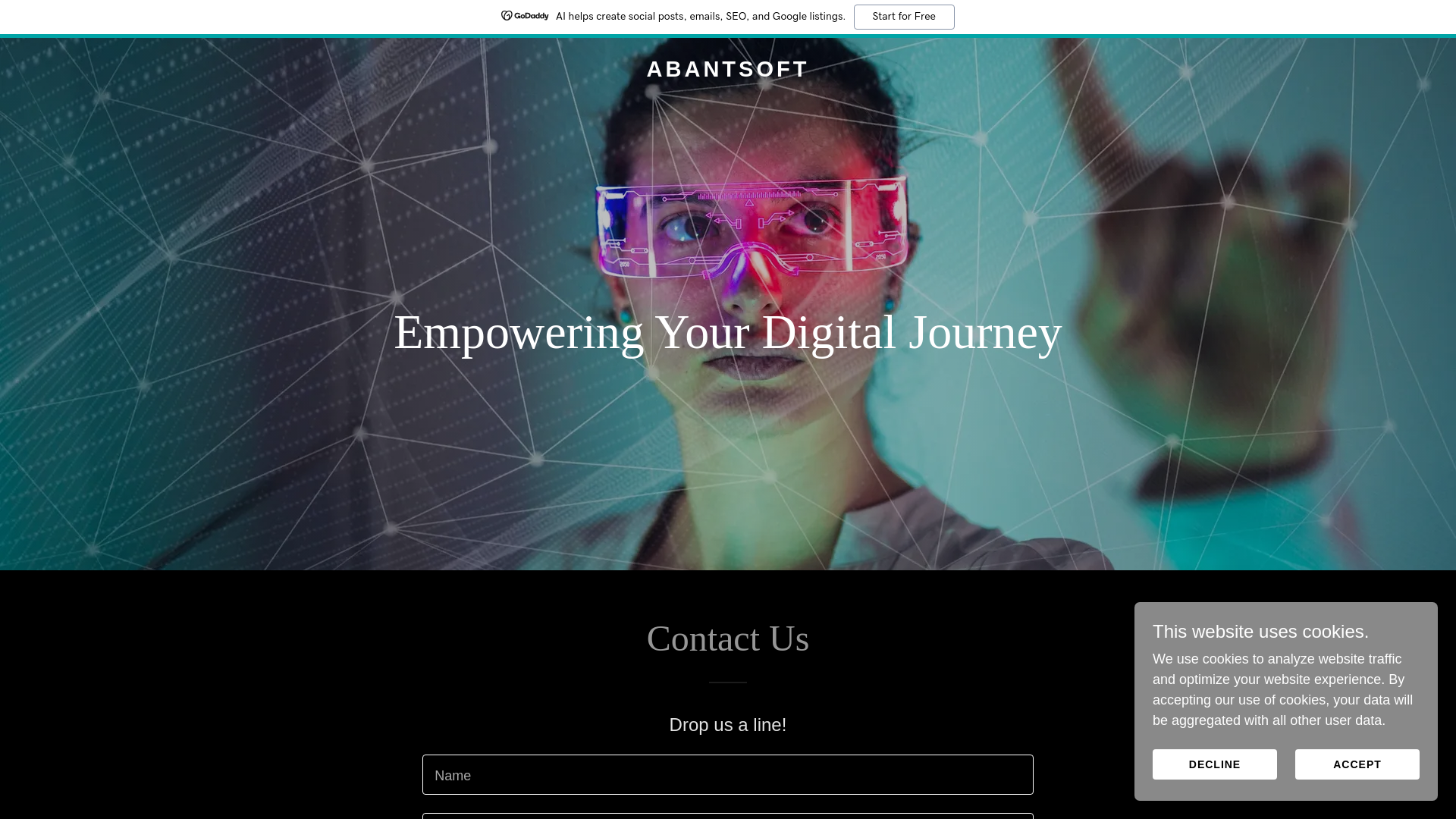 website screenshot of https://abantsoft.com/