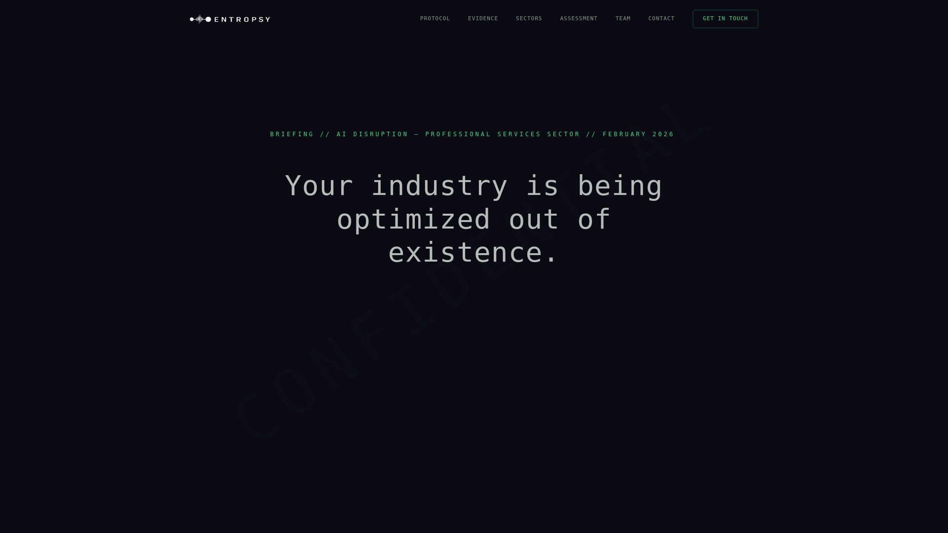 website screenshot of https://entropsy.io/