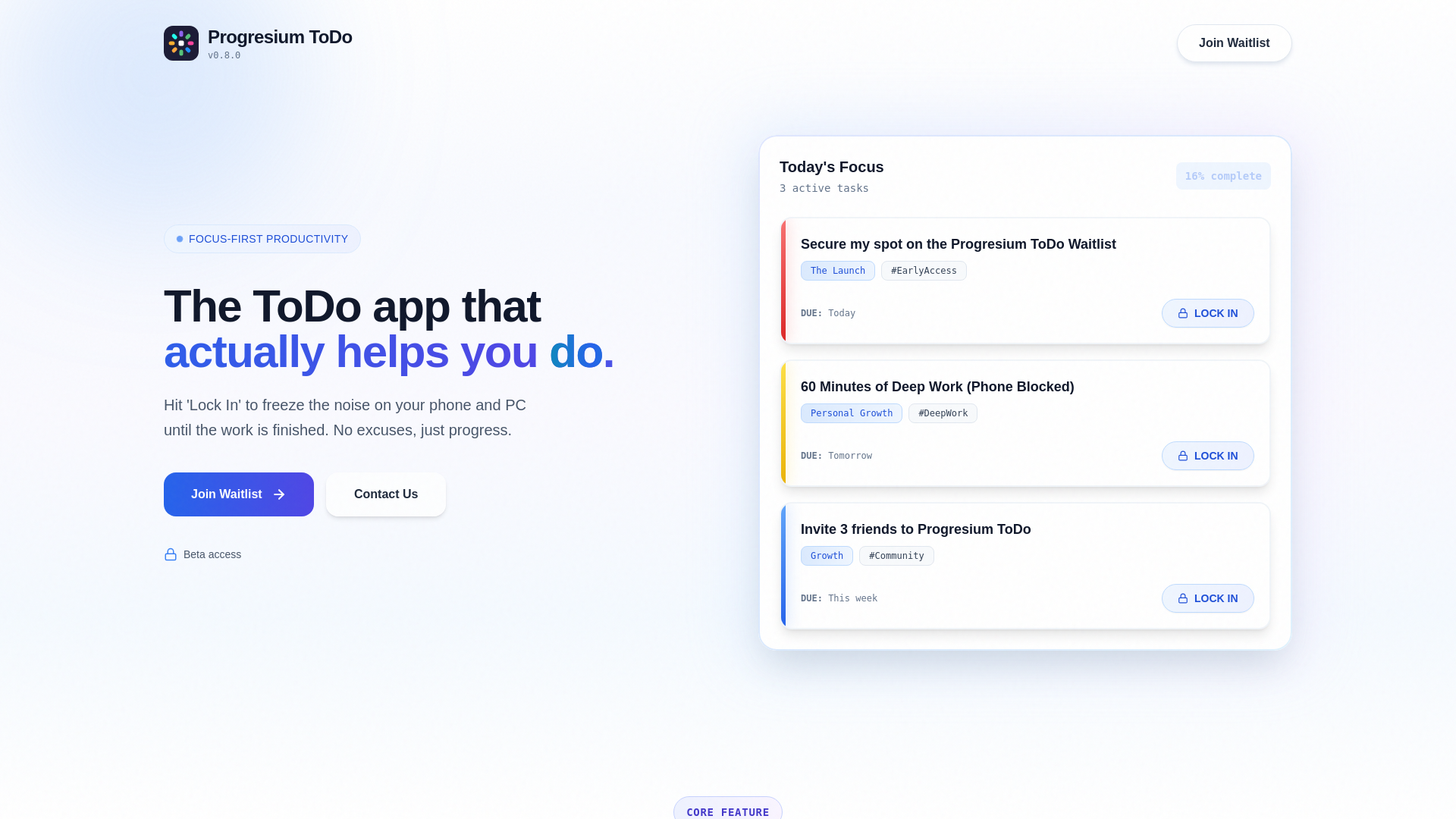 website screenshot of https://progresium-landing-page.pages.dev/