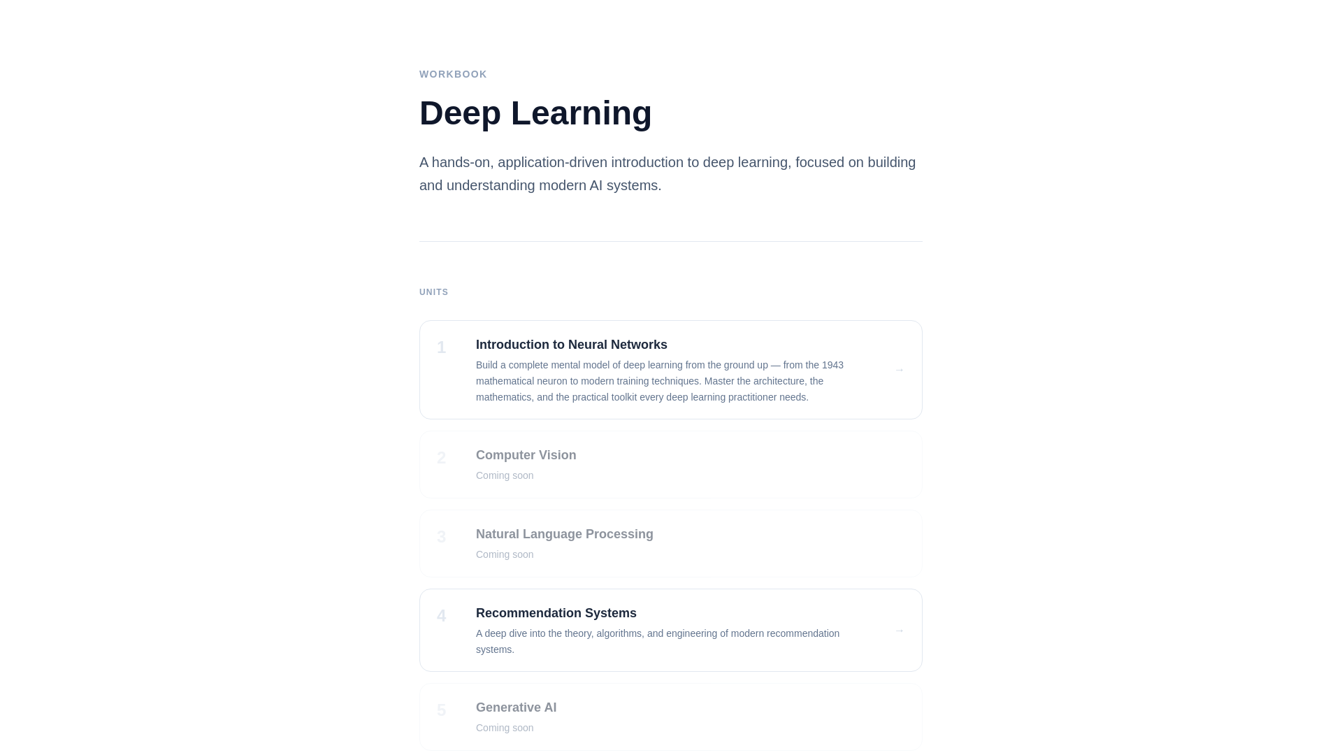 website screenshot of https://deeplearningworkbook.com/