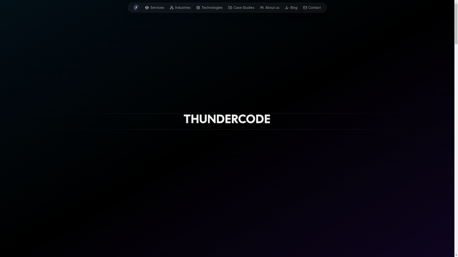 website screenshot of https://thundercode.tech/
