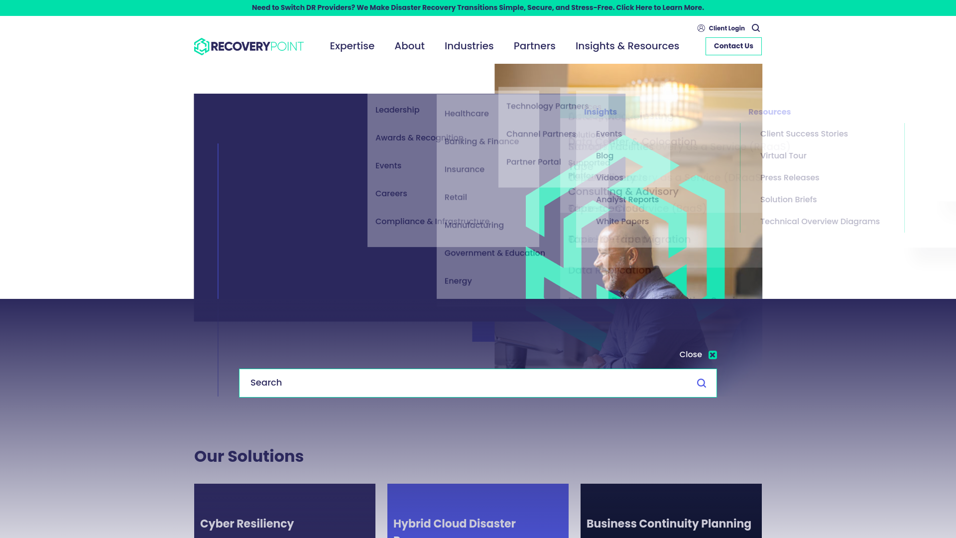 website screenshot of https://demorecoverypoint.com/