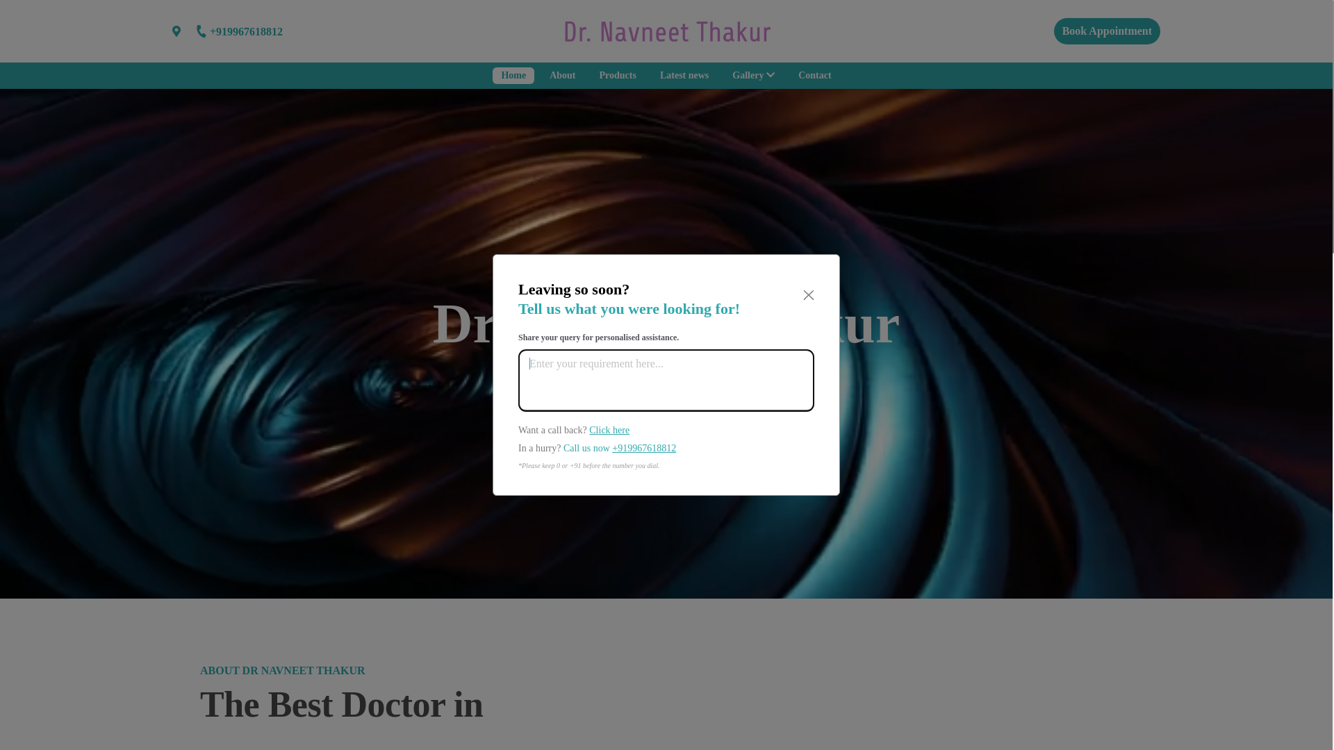 website screenshot of https://drnavneetthakurlaparoscopicsurgeon.com/