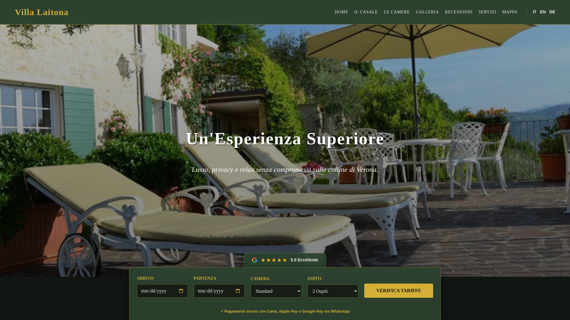 website screenshot of https://villalaitona.it/