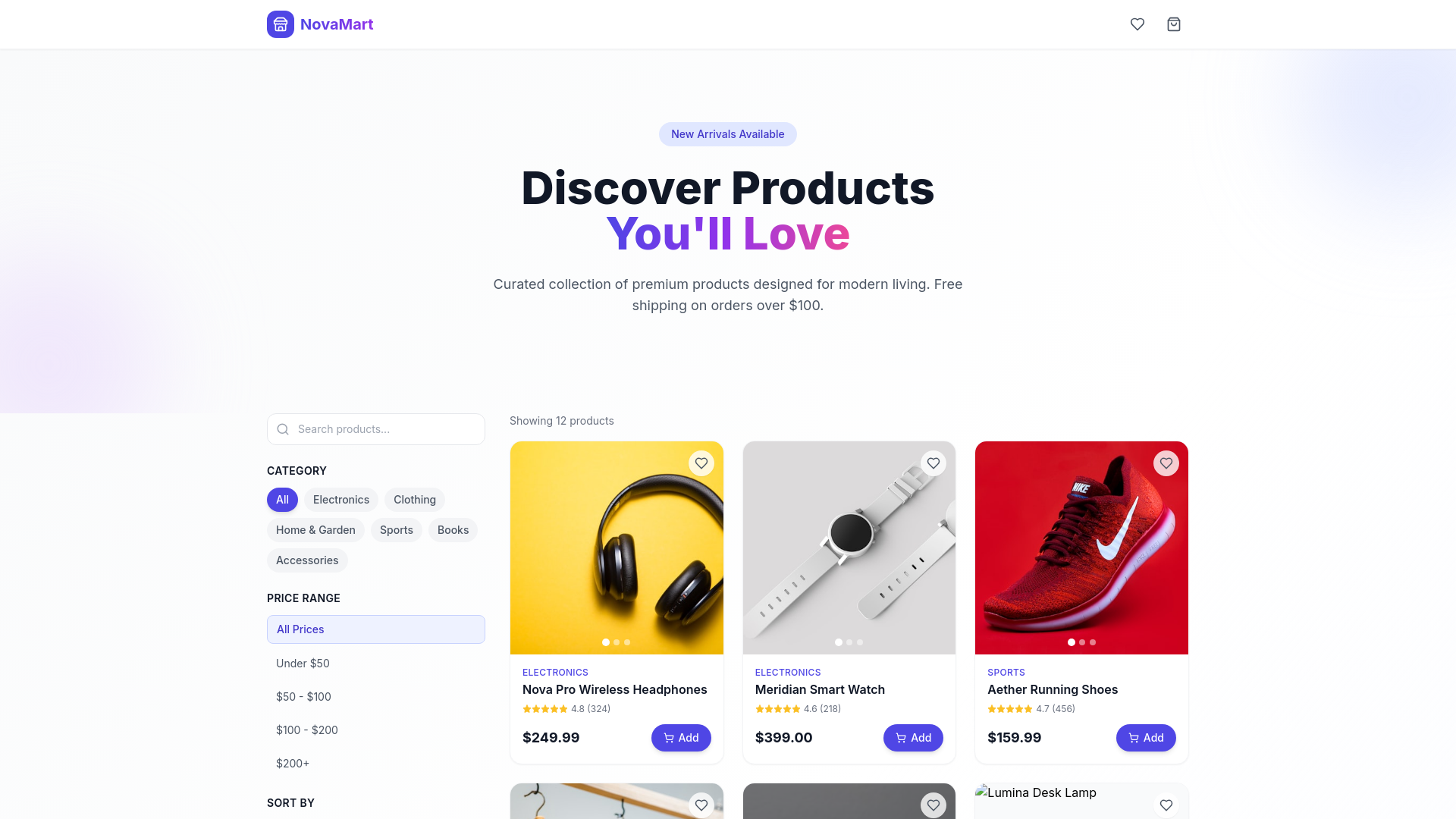 website screenshot of https://novamart-store.pages.dev/