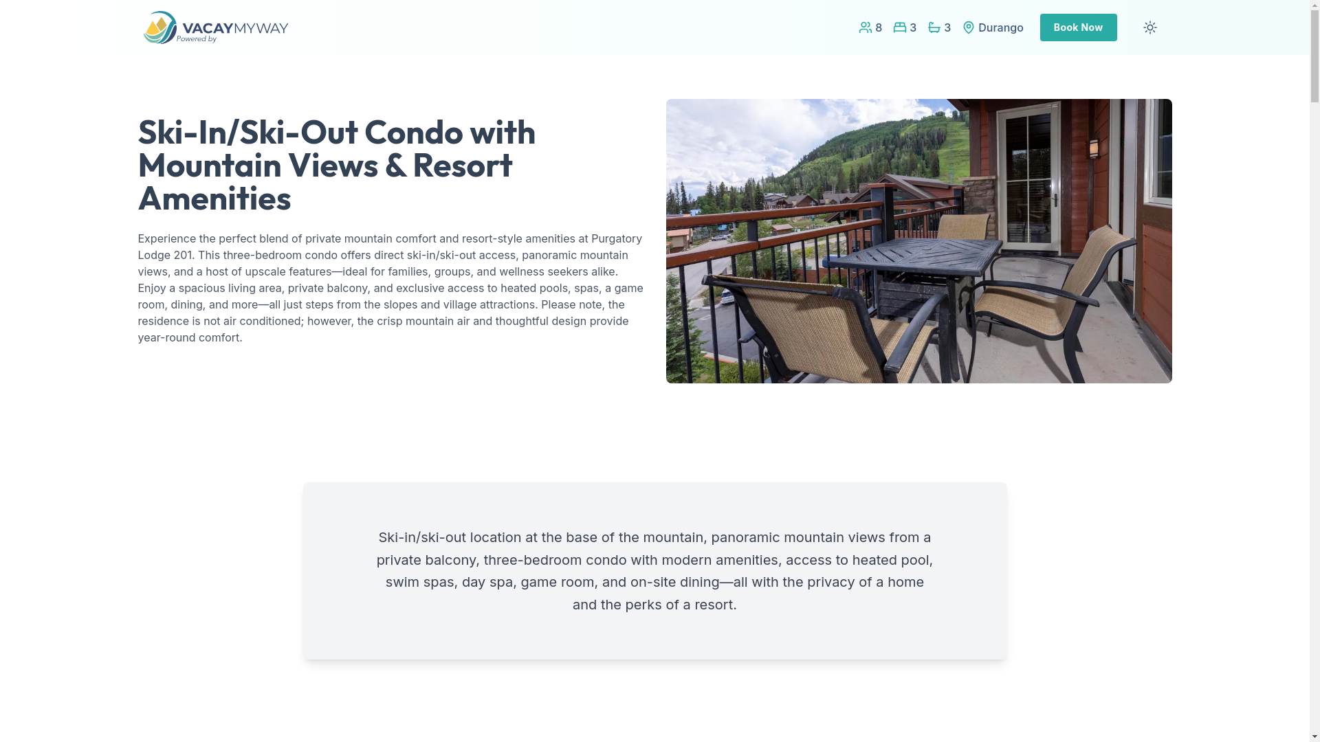 website screenshot of https://durangoview.house/