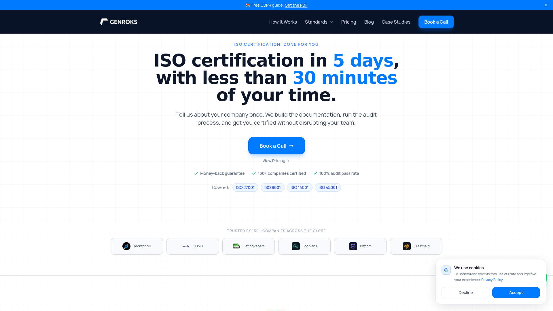 website screenshot of https://usegenroks.org/