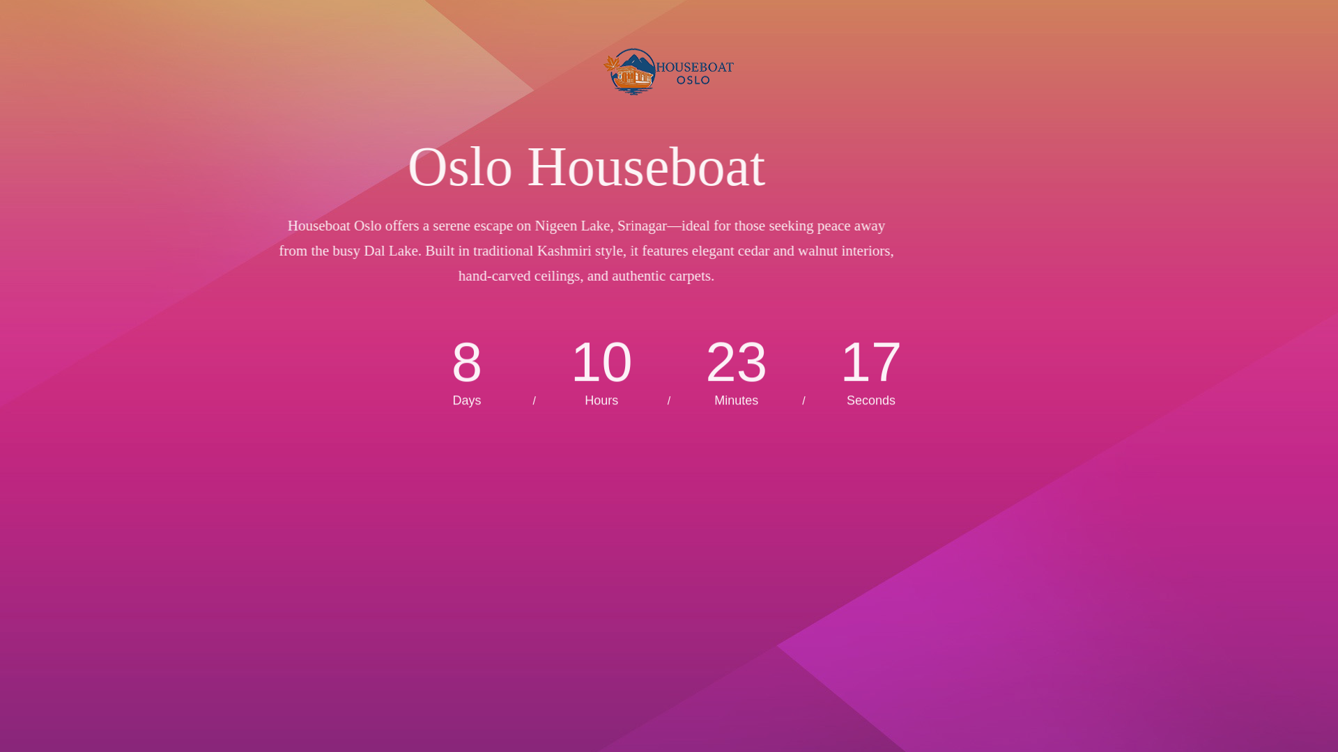 website screenshot of https://oslohouseboat.com/