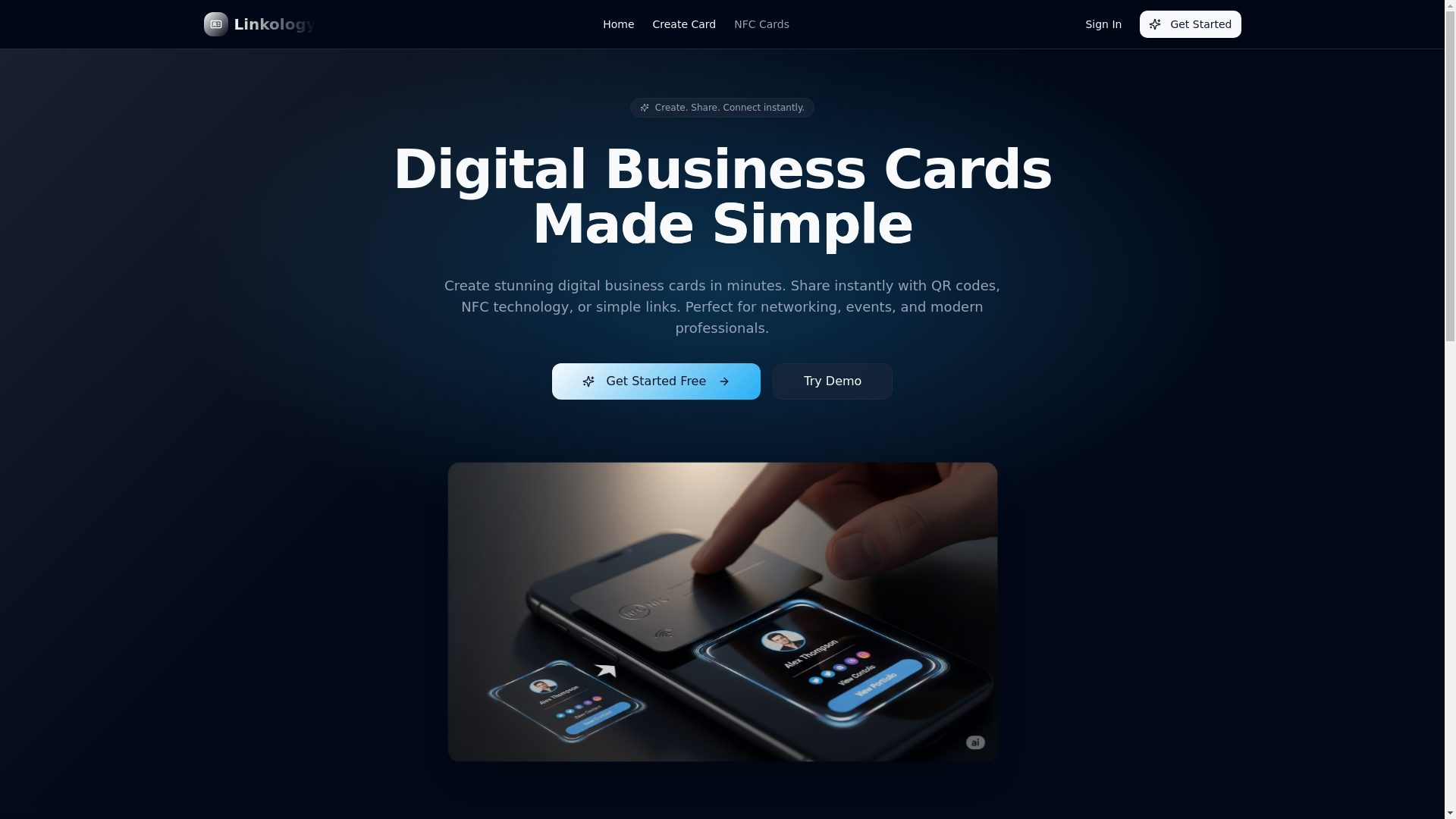 website screenshot of https://instant-card-share.pages.dev/