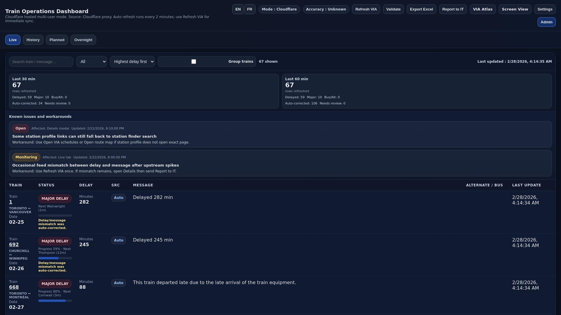 website screenshot of https://traindashboard.pages.dev/