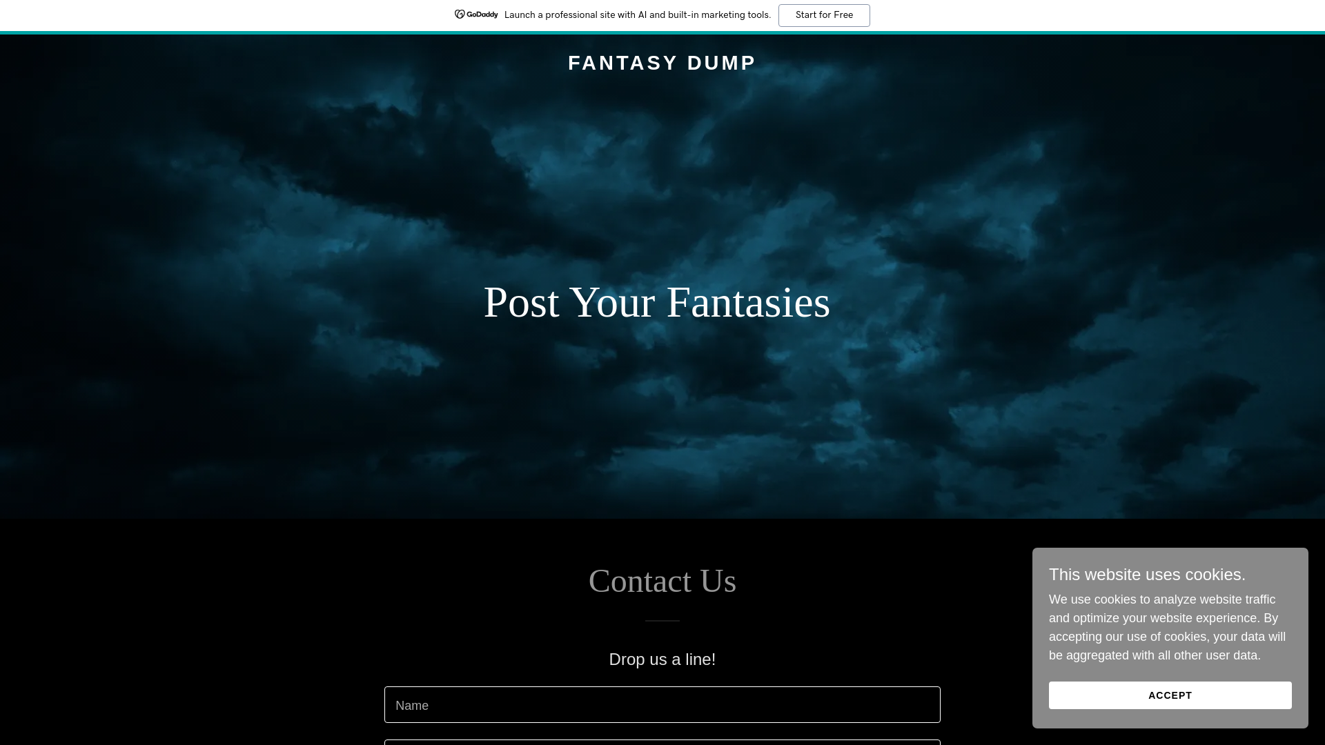 website screenshot of https://fantasydump.com/