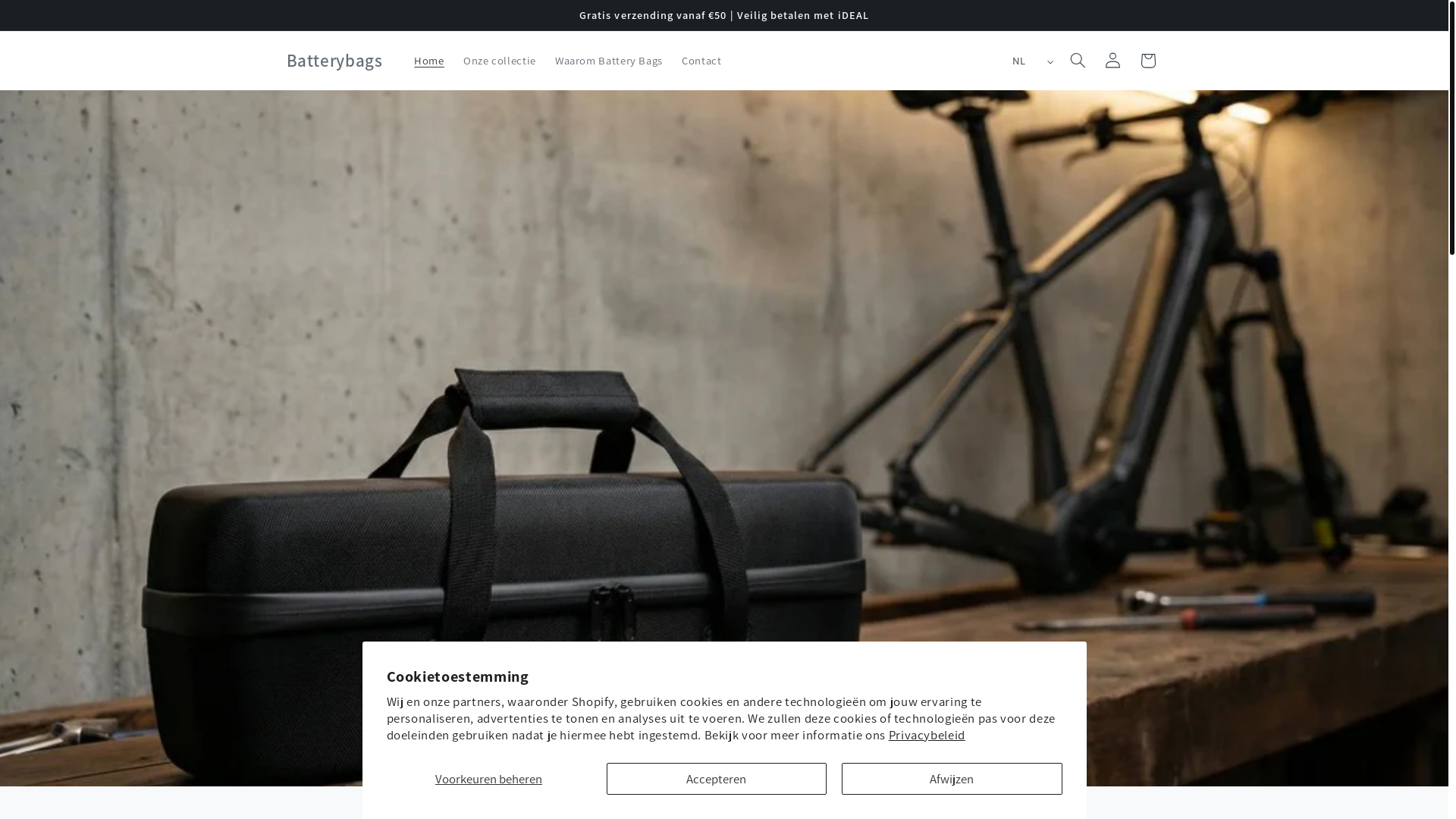 website screenshot of https://batterybags.eu