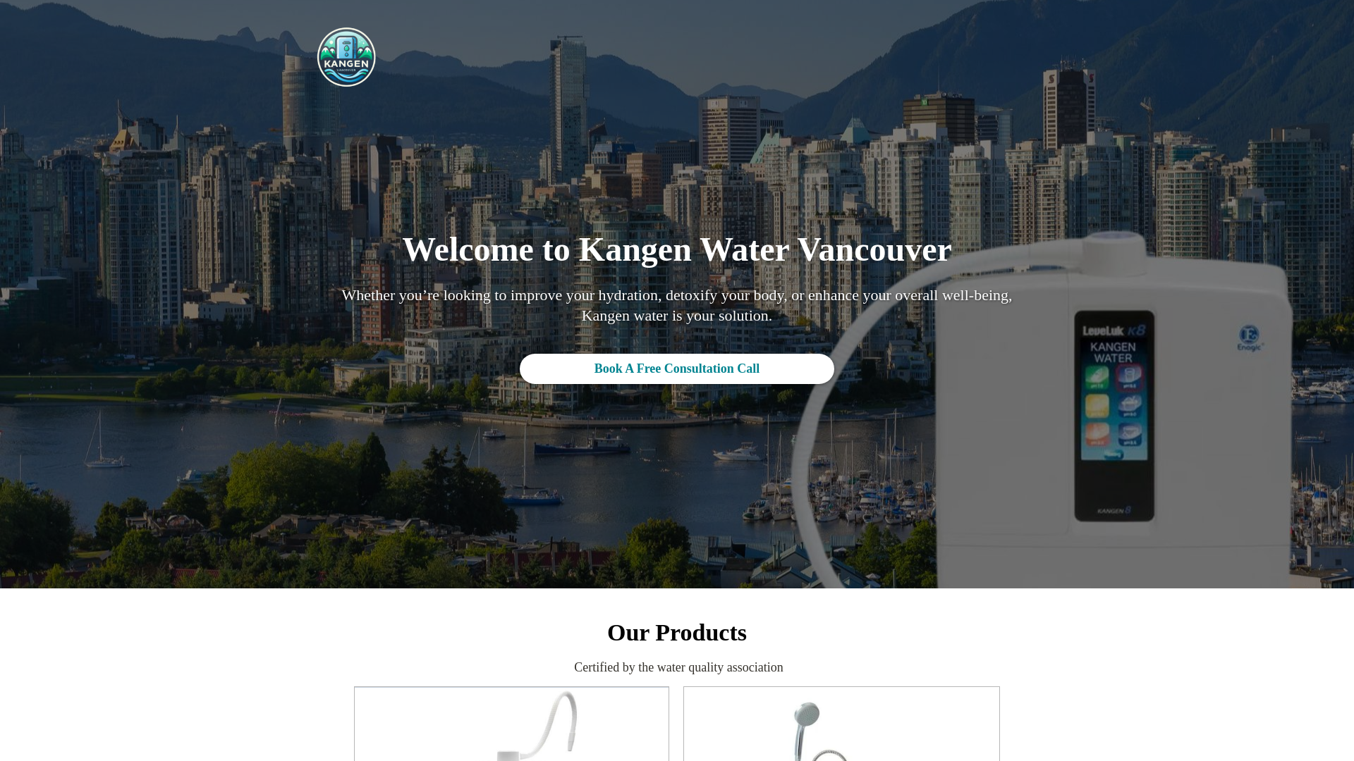 website screenshot of https://kangenvancouver.ca/