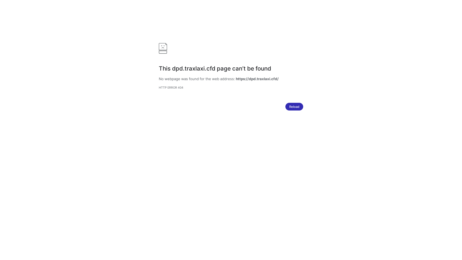 website screenshot of https://dpd.traxlaxi.cfd