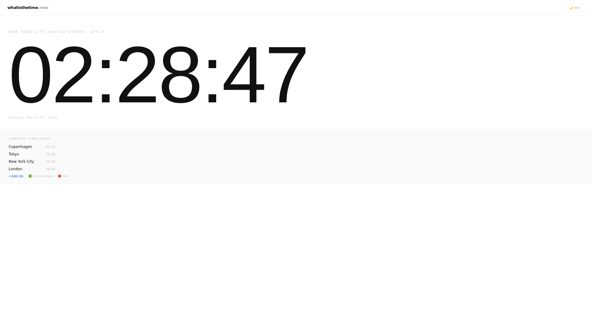 website screenshot of https://whatisthetime-eh7.pages.dev/
