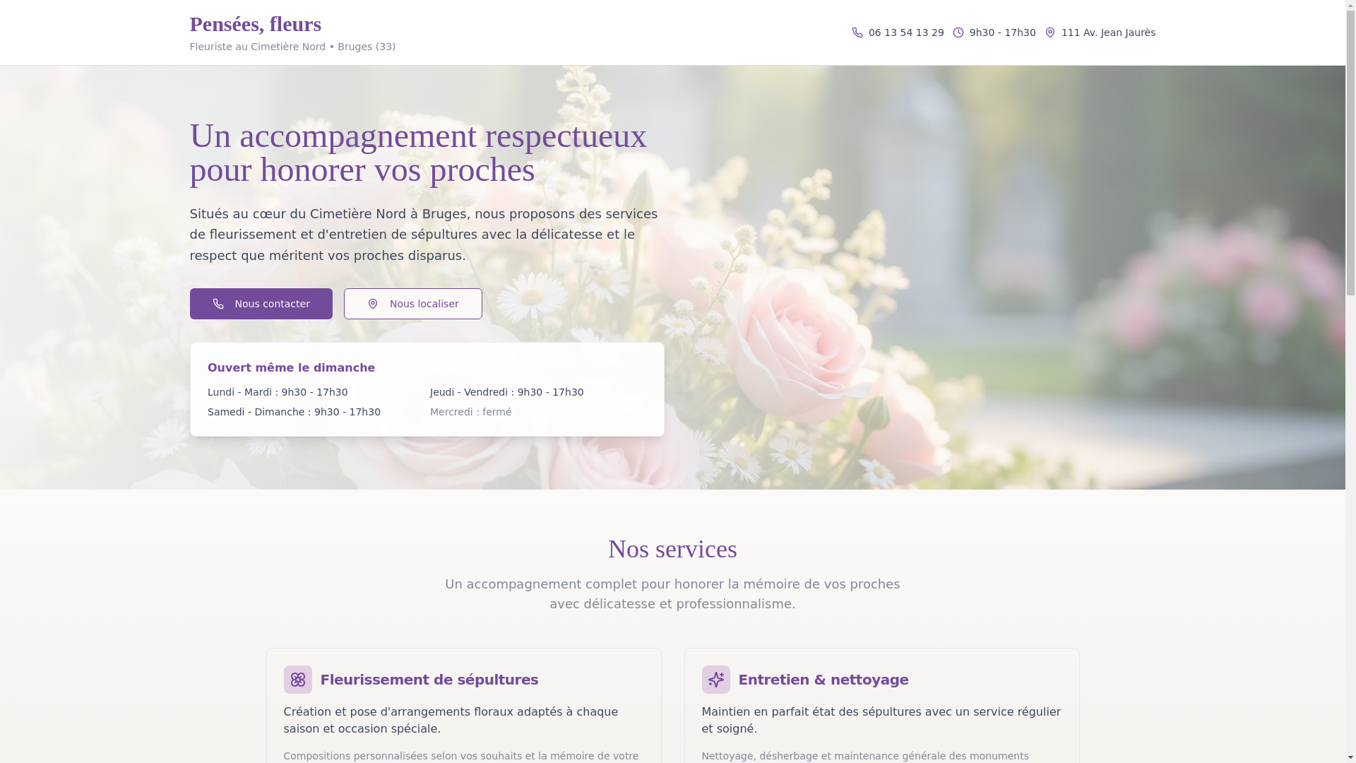 website screenshot of https://magasin-de-fleurs.pro/