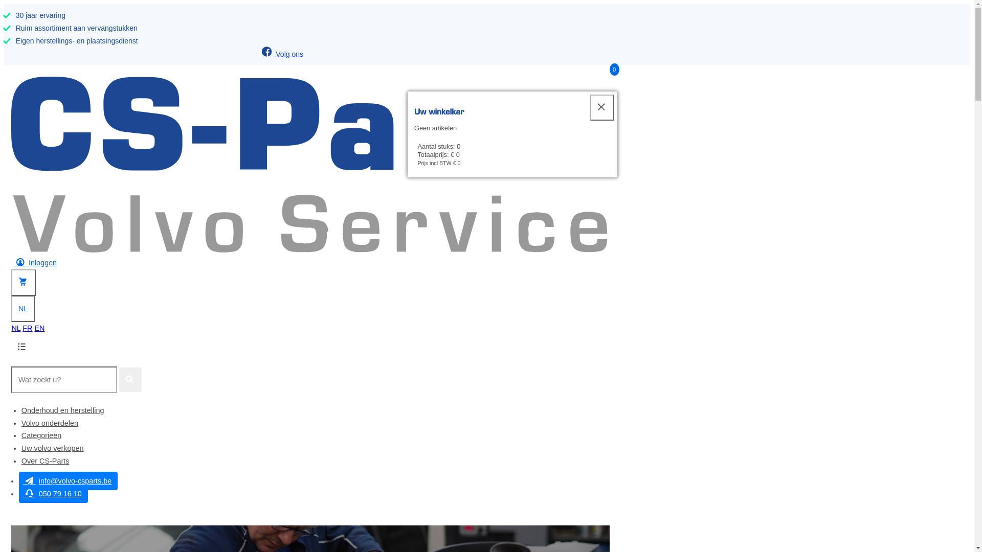 website screenshot of https://volvo-csparts.be/