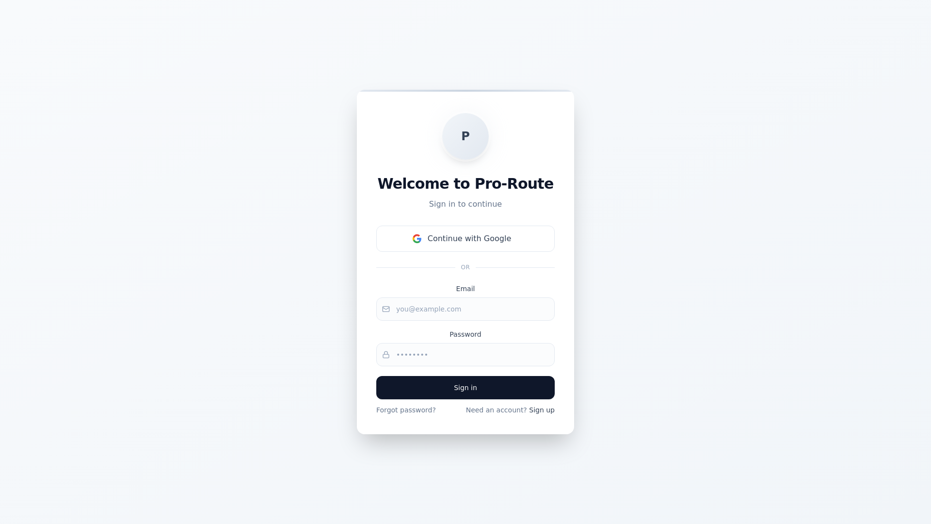 website screenshot of https://pro-route.org