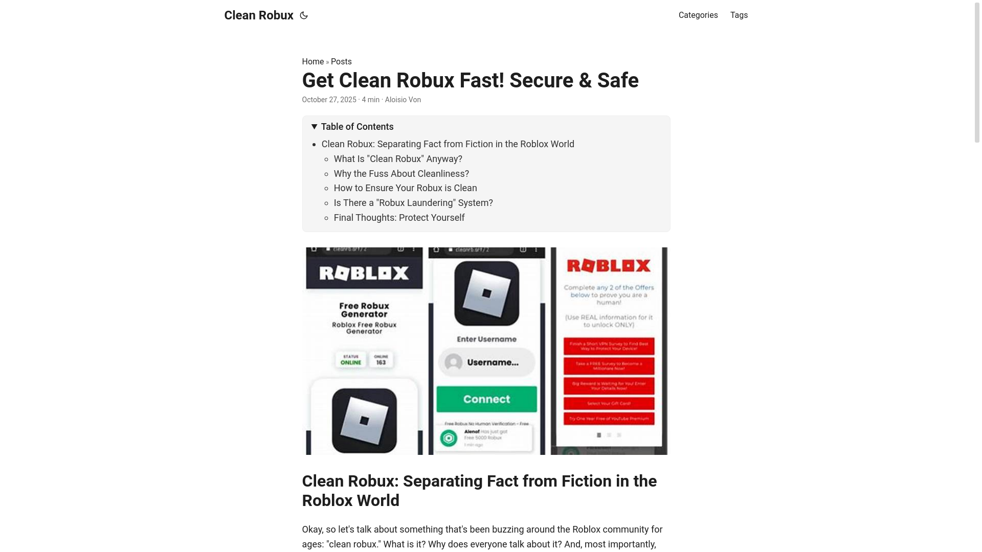 website screenshot of https://clean-robux.pages.dev/