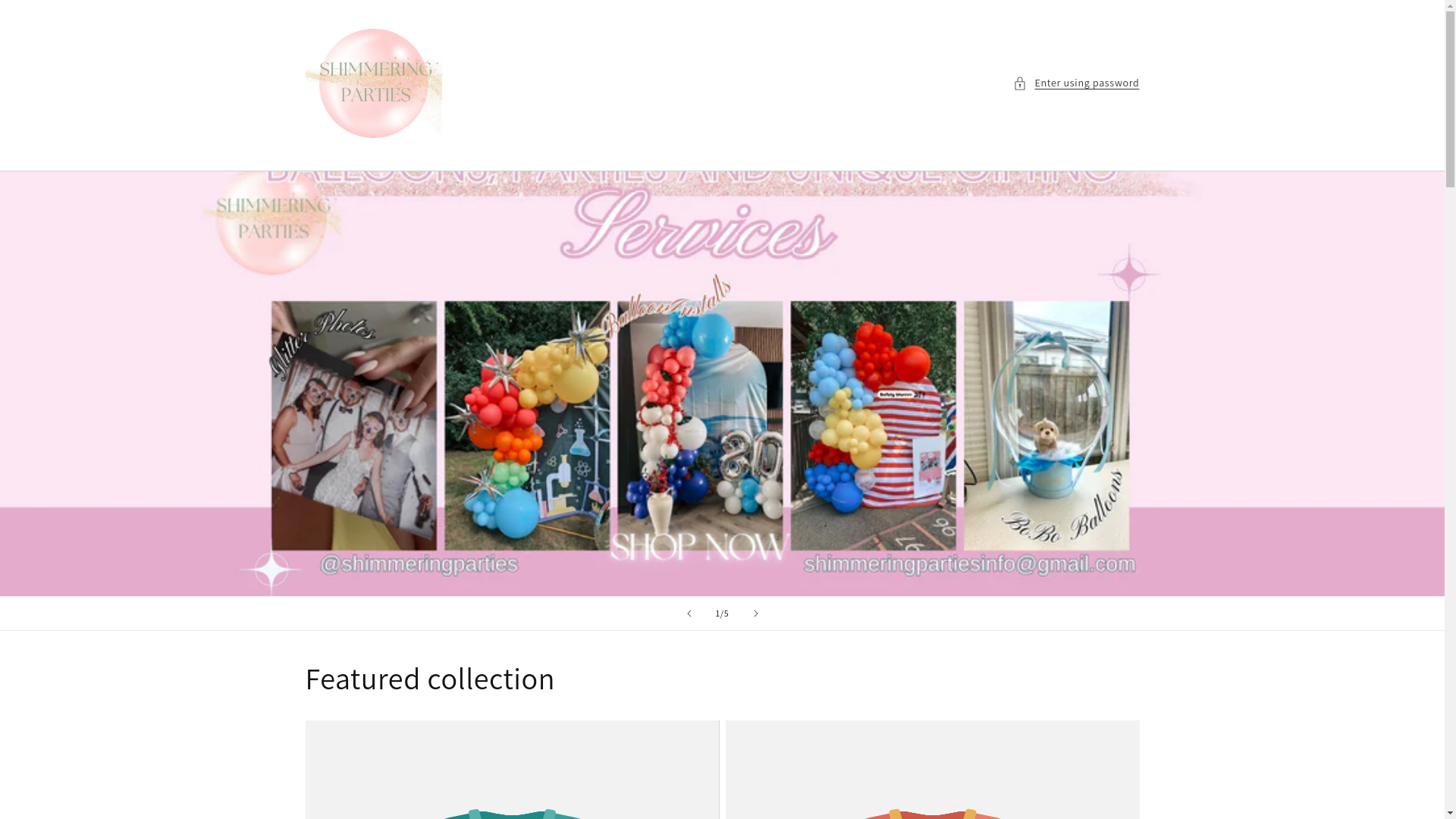 website screenshot of https://shimmeringparties.com/